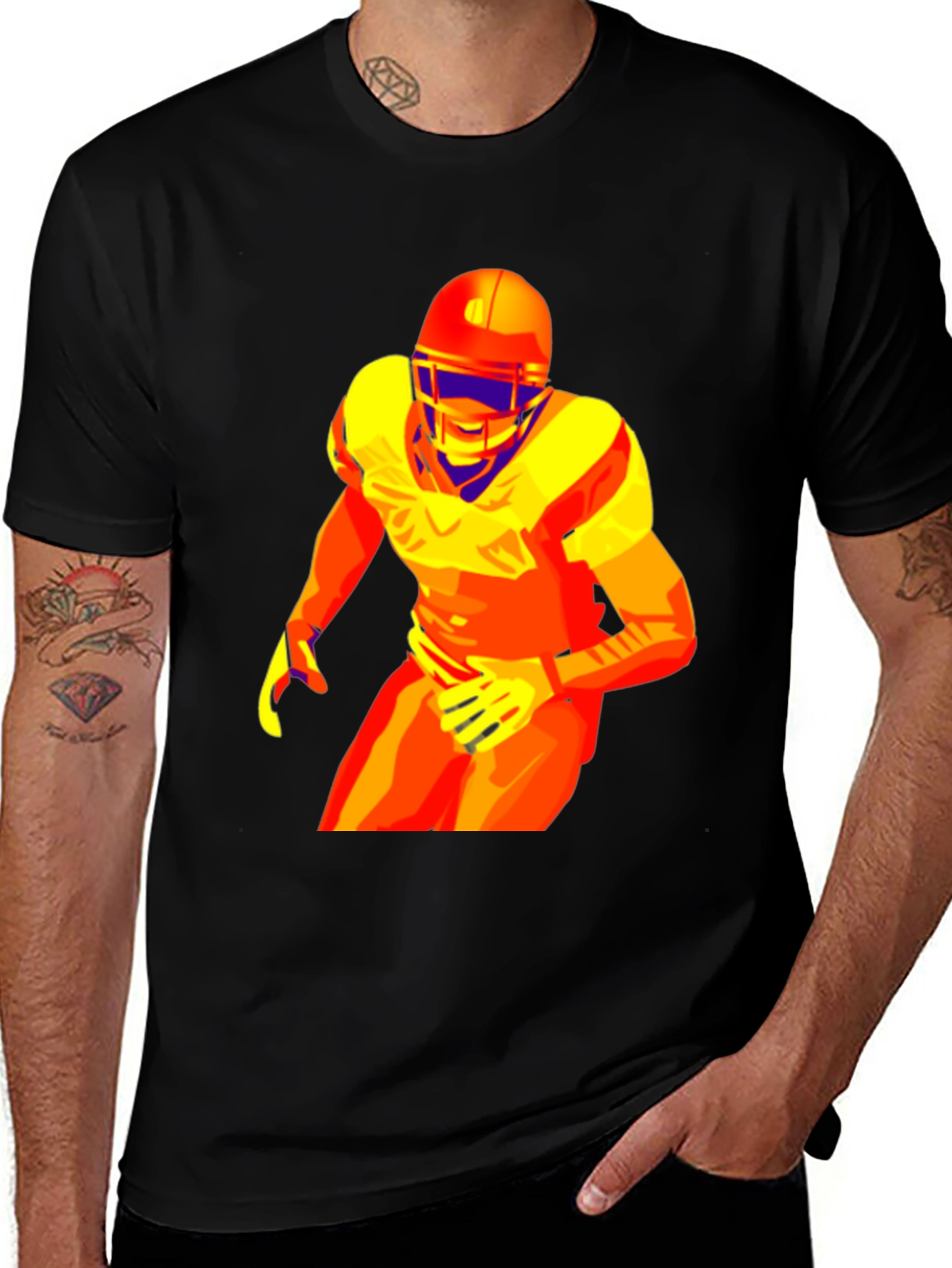 Variant 8 of Football Player Graphic Tee - Premium Cotton Blend