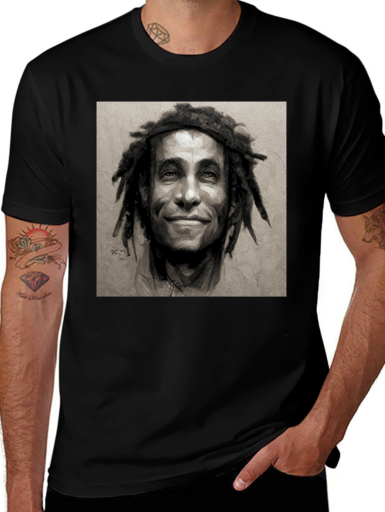 Variant 13 of Rasta Man Portrait Graphic T-Shirt