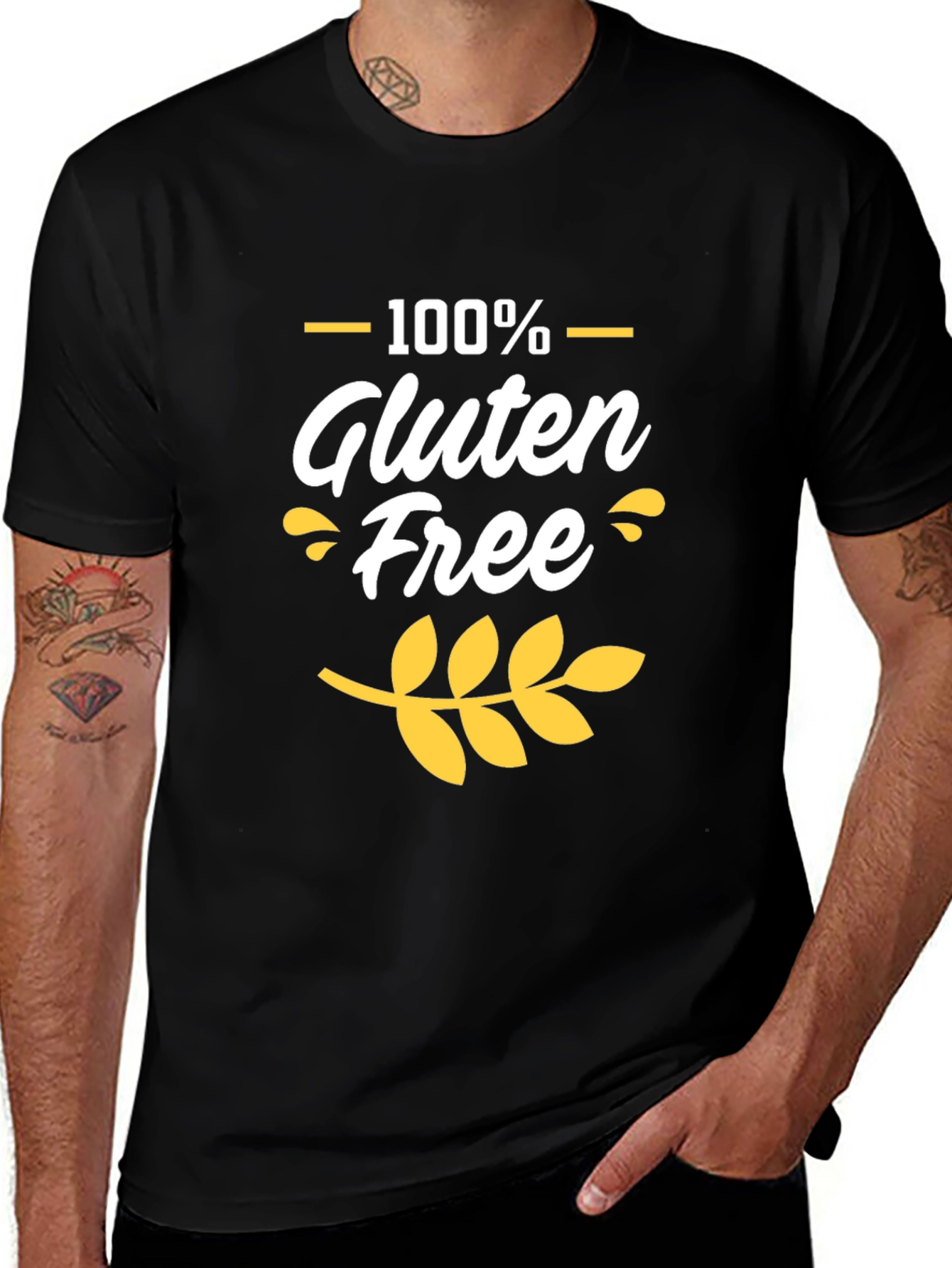 Variant 30 of Gluten Free Black T-Shirt for Him