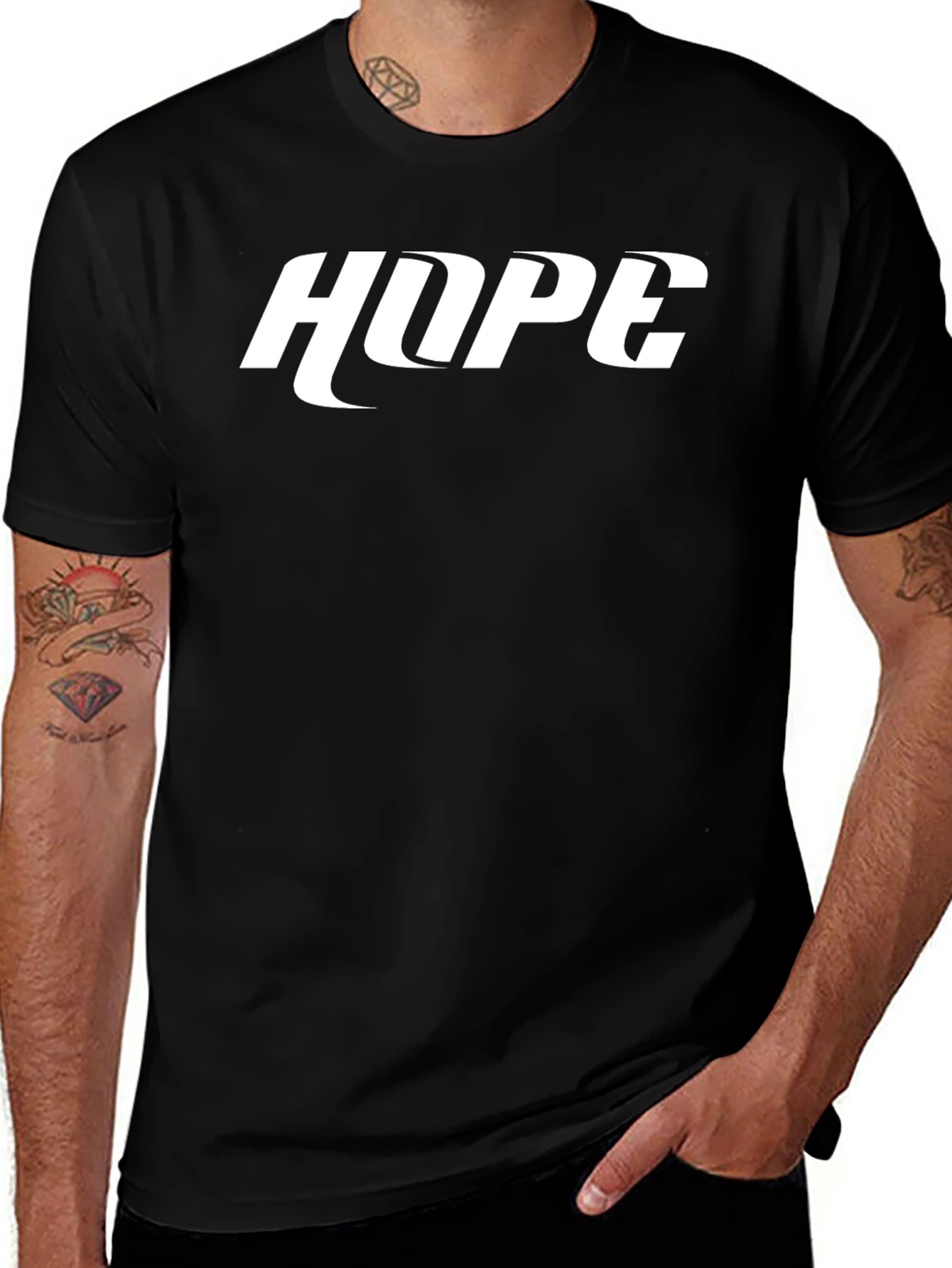 HOPE Graphic Print Black T-Shirt - Casual Style