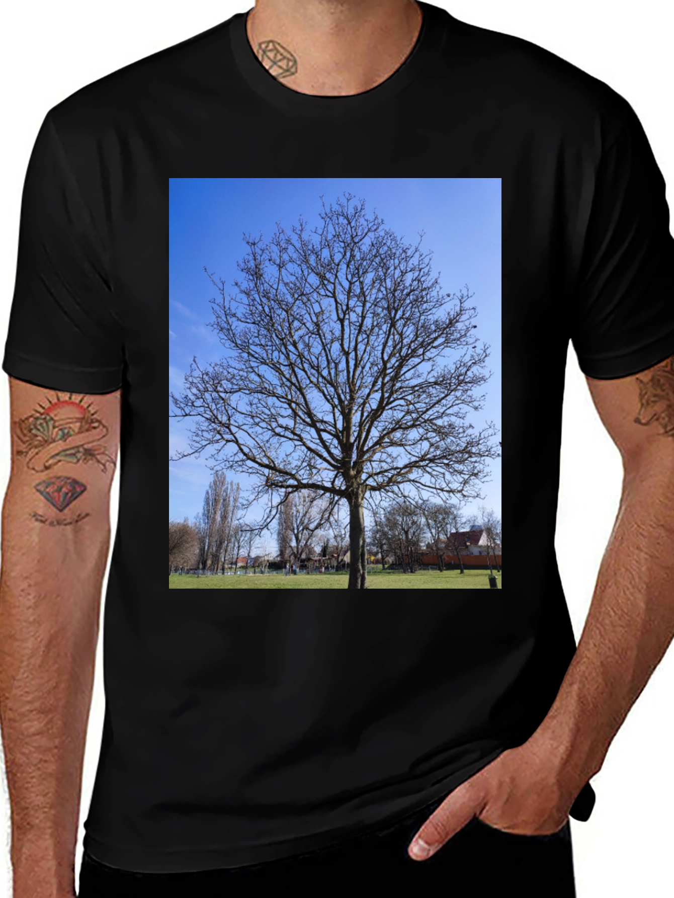 Variant 25 of Nature Tree Graphic Black T-Shirt