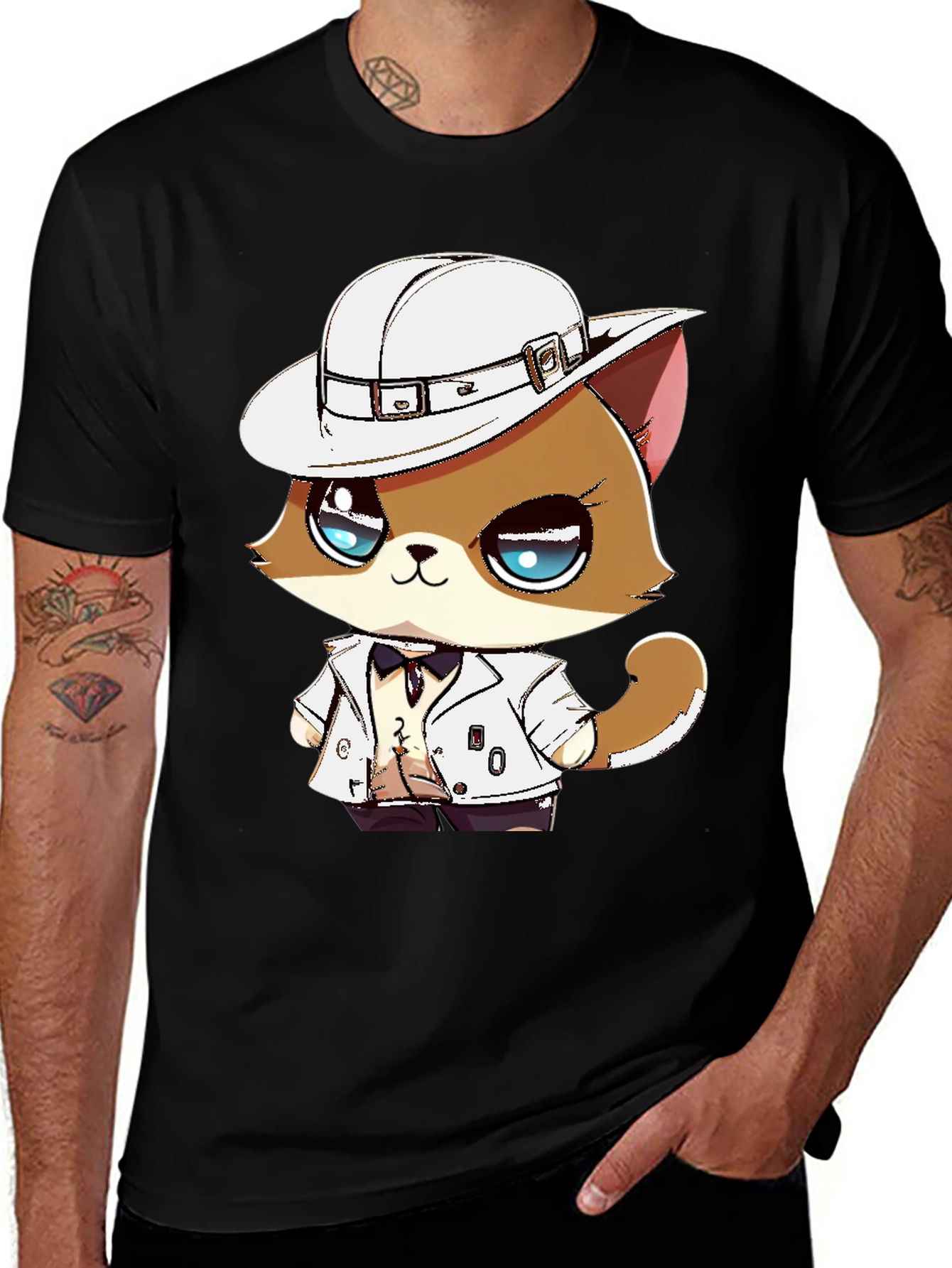 Variant 9 of Cartoon Cat Detective Graphic T-Shirt