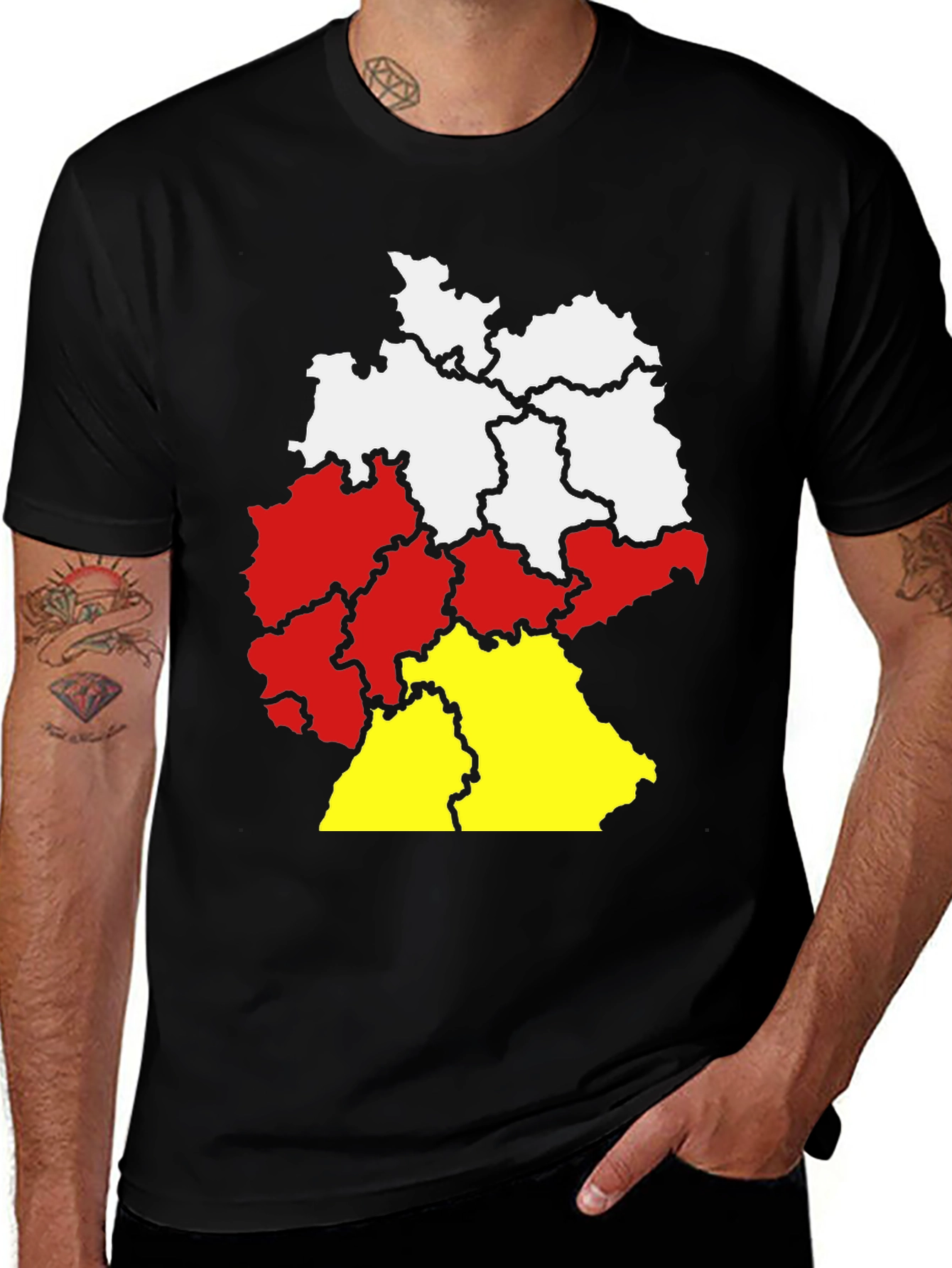 Germany Map Color Block T-Shirt - Deutschland Pride!