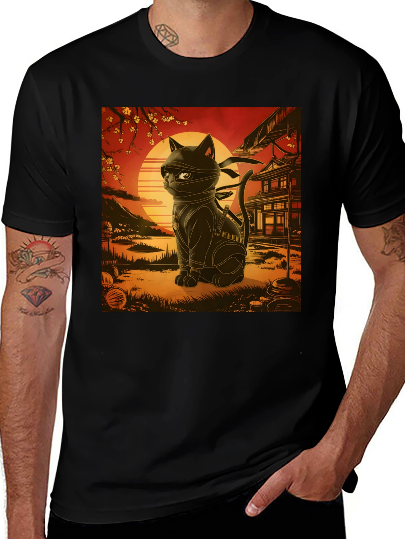 Variant 28 of Ninja Cat T-Shirt - Martial Arts Kitten Tee