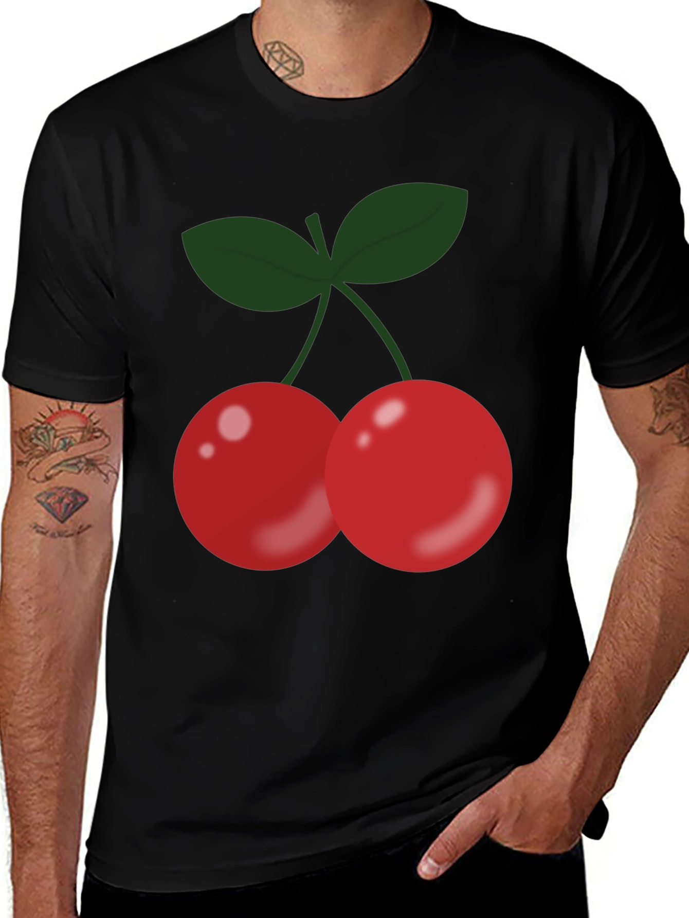 Variant 11 of Cherry Graphic Black T-Shirt