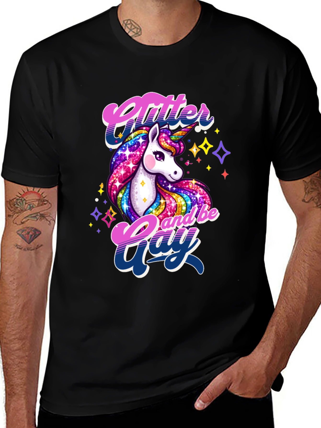 Variant 4 of Glitter & Gay Unicorn Graphic Tee
