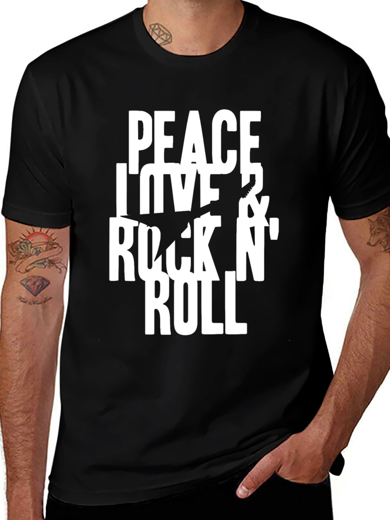 Variant 10 of Peace Love & Rock N' Roll Graphic Tee