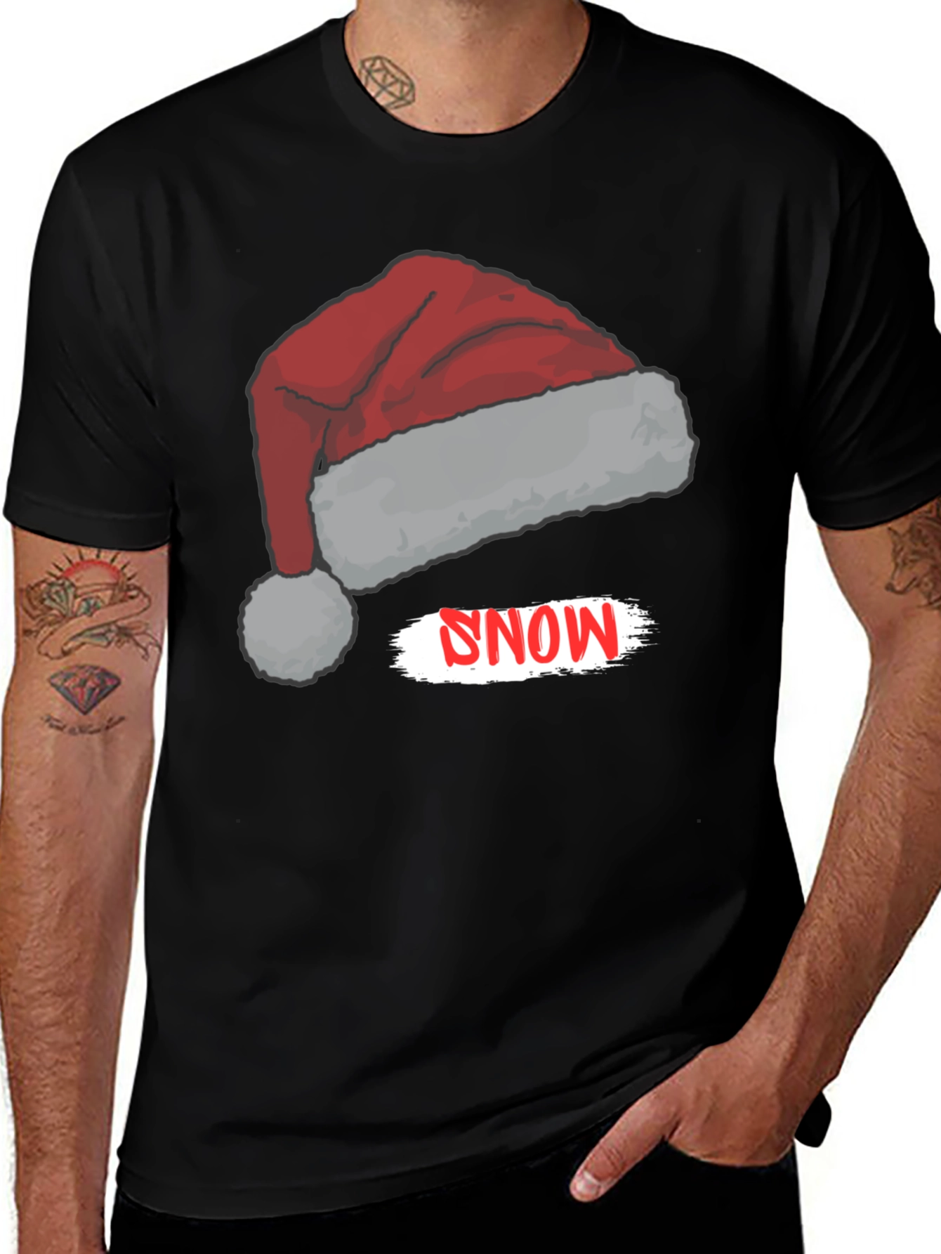 Snow Santa Hat Graphic Tee