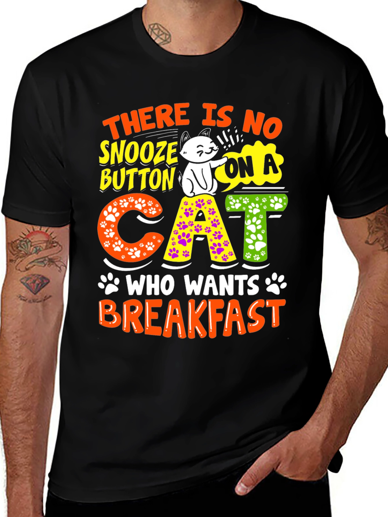 Variant 4 of Funny Cat Breakfast T-Shirt