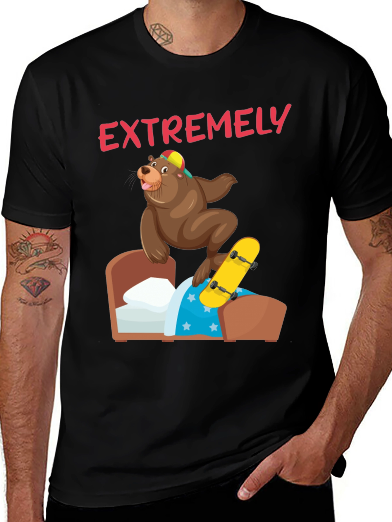 Variant 30 of Bear Skateboard T-Shirt