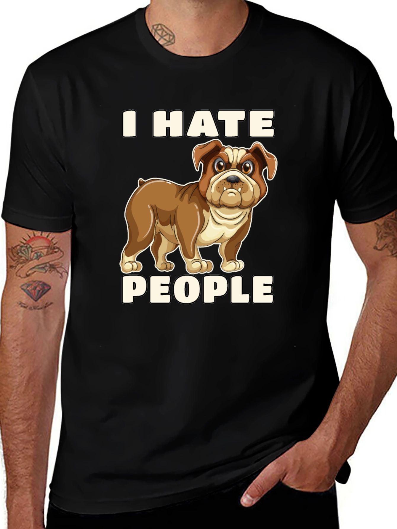 Variant 16 of I Hate People Bulldog Graphic T-Shirt