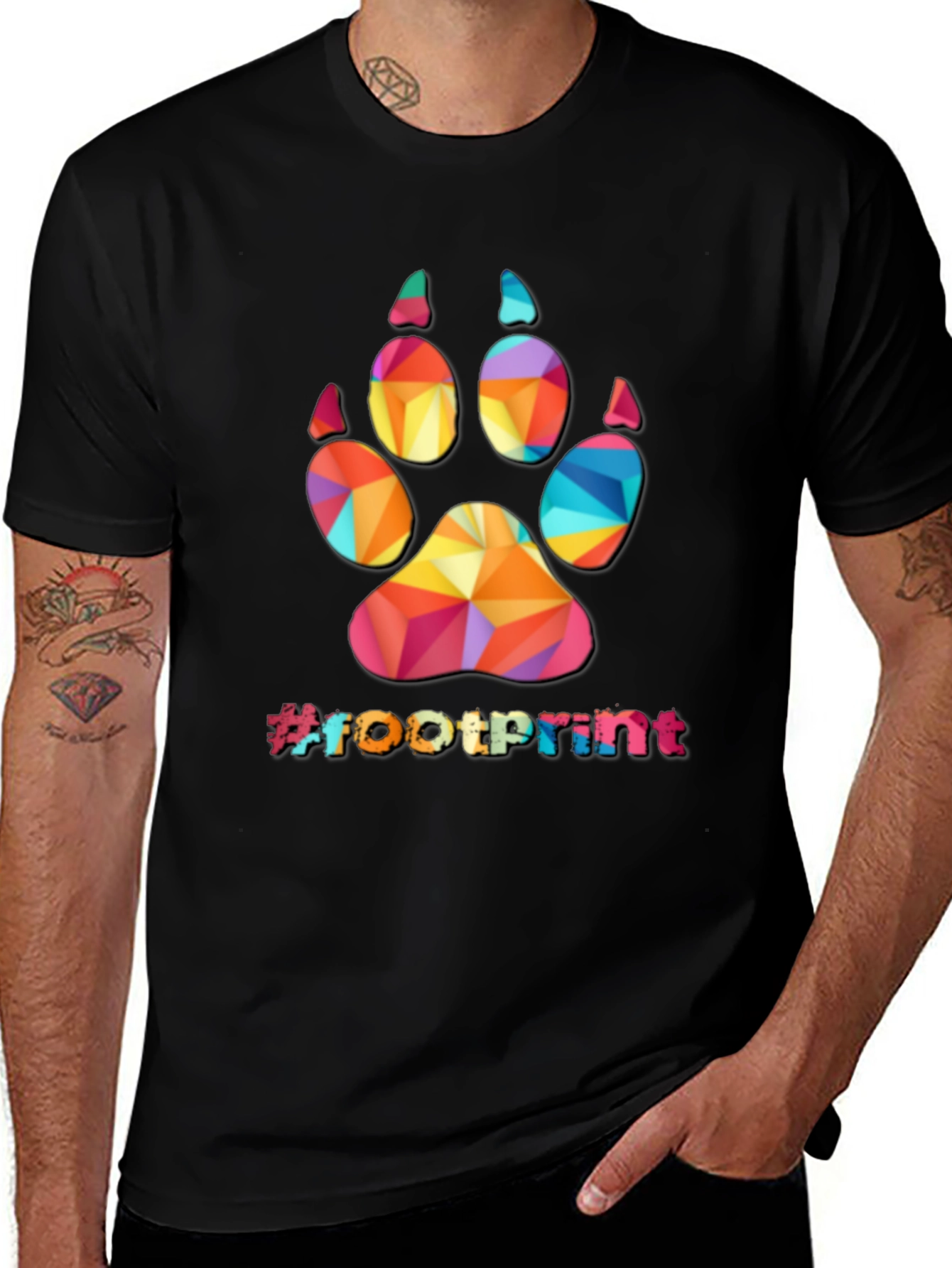 Variant 30 of Geometric Paw Print T-Shirt