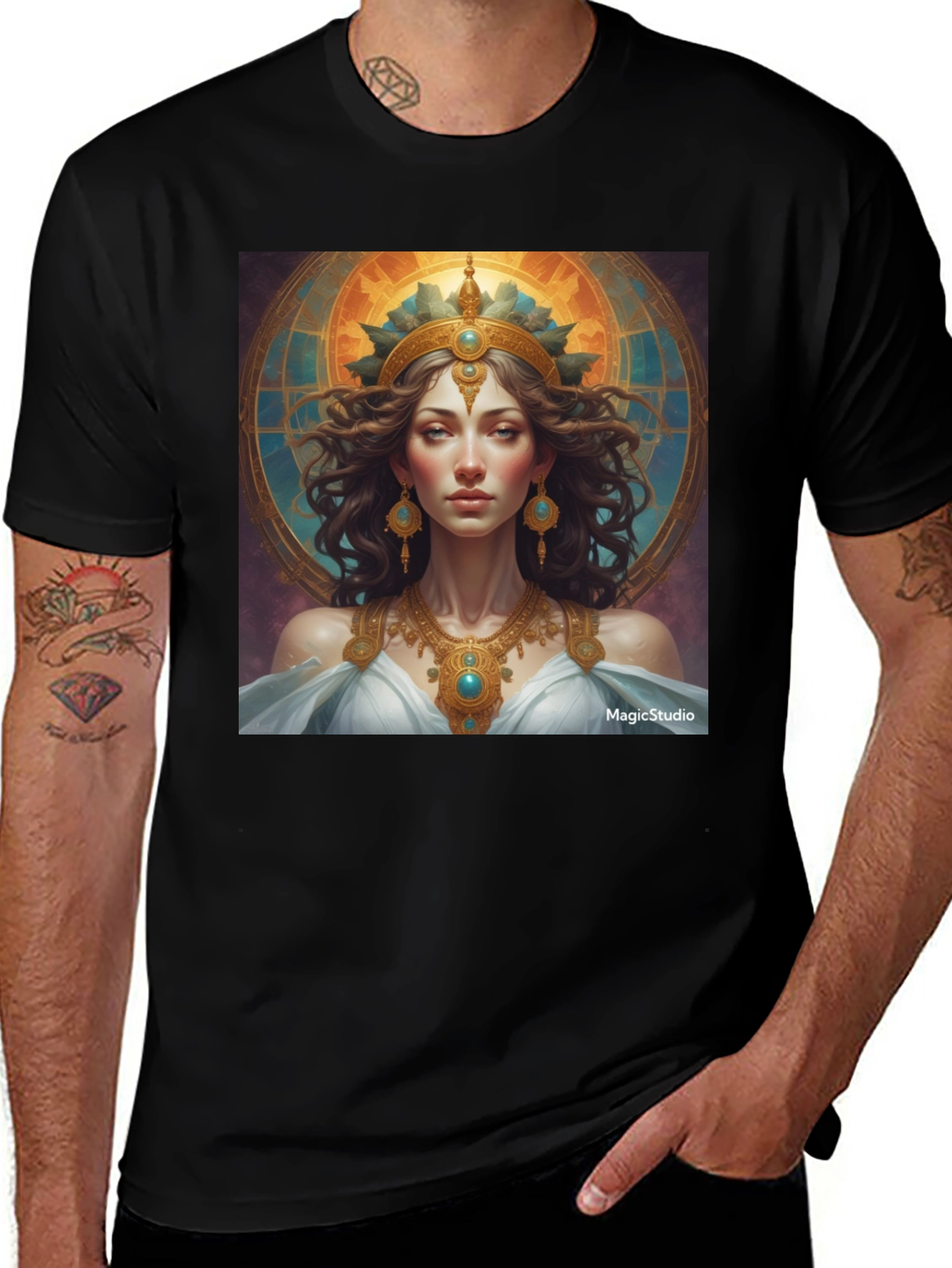 Variant 25 of Goddess Graphic Tee - Artistic Premium Cotton Shirt