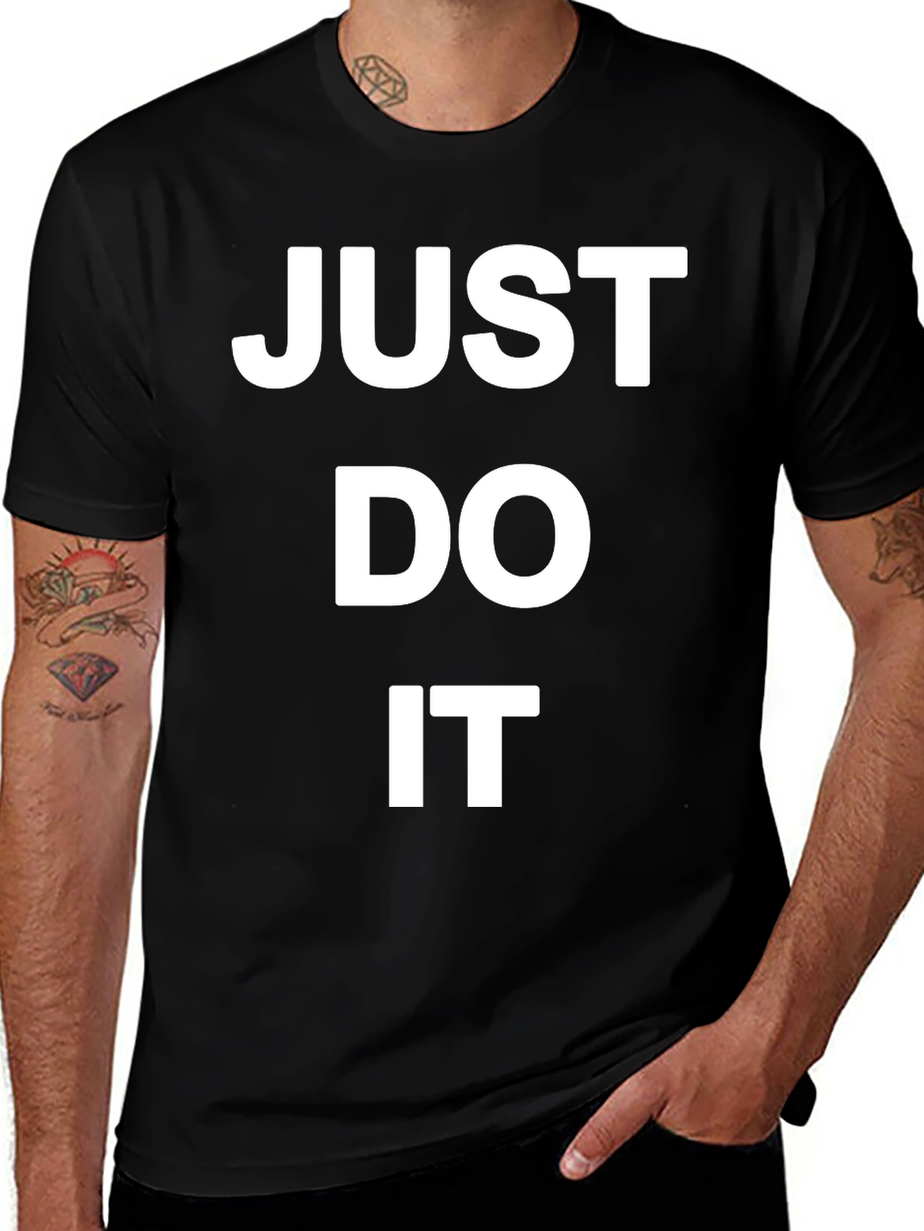 Just Do It Black Tee - Motivational Graphic T-Shirt