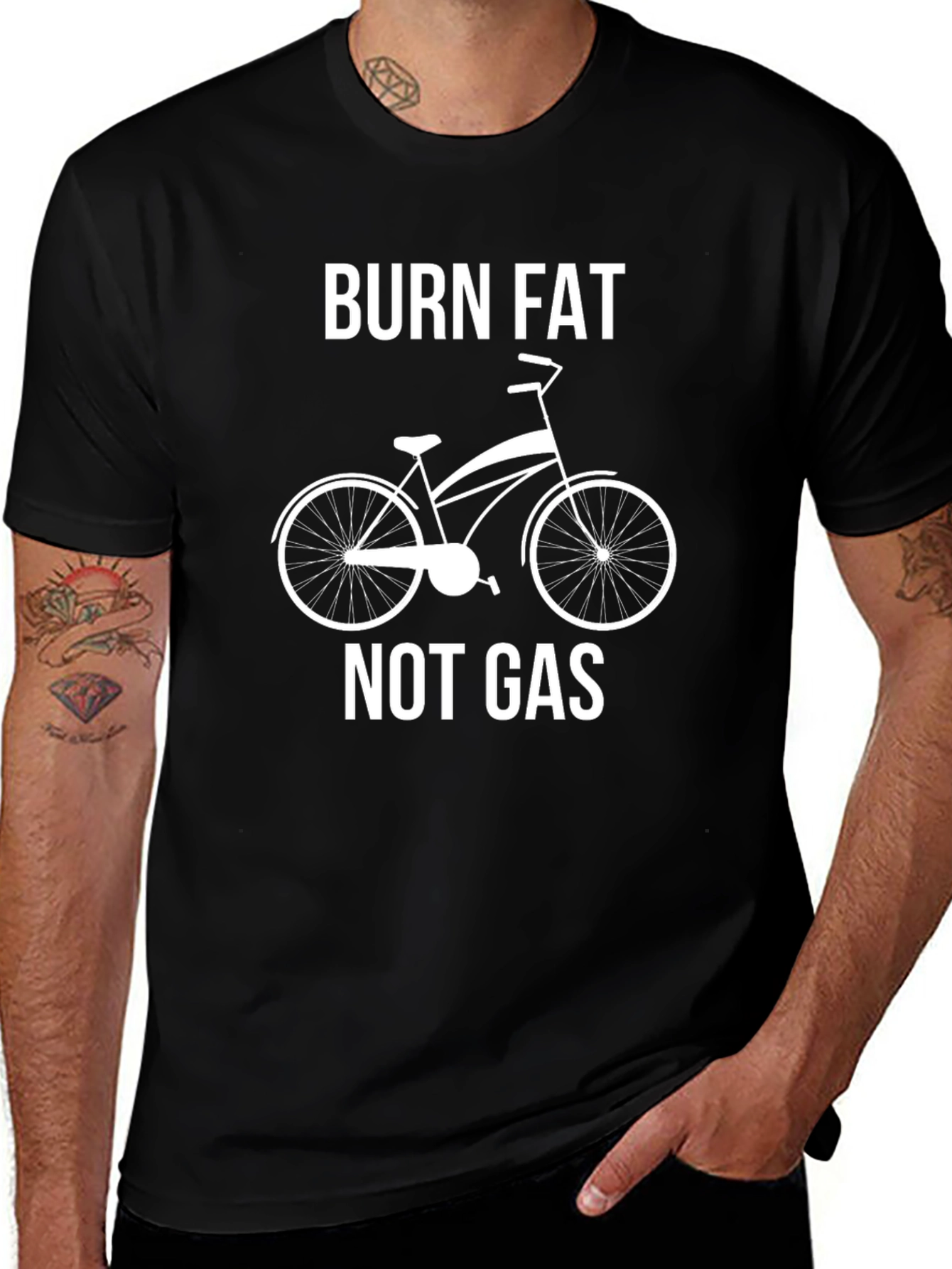 Variant 15 of Burn Fat Not Gas T-Shirt - Cycling Tee