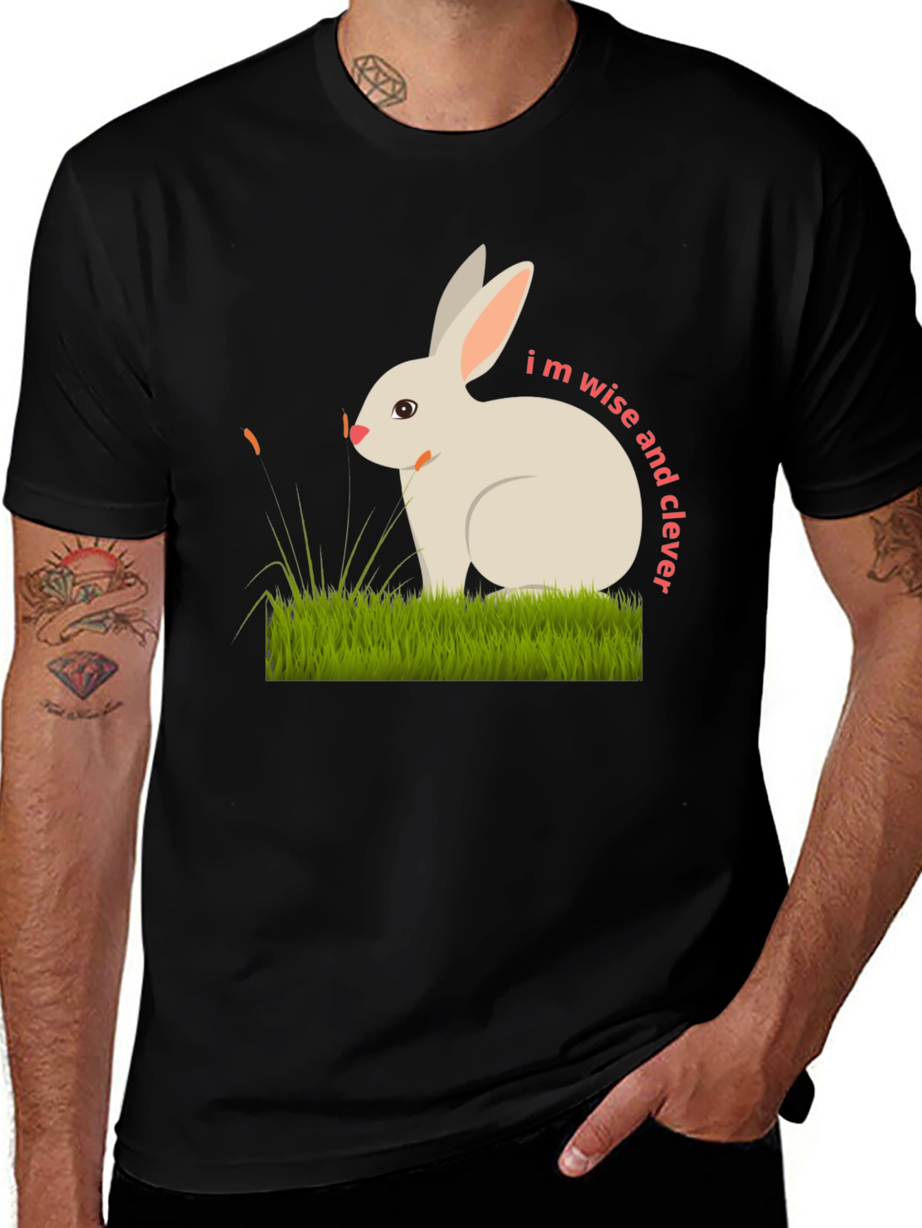 Variant 17 of Wise Bunny Graphic T-Shirt - Clever Animal Tee