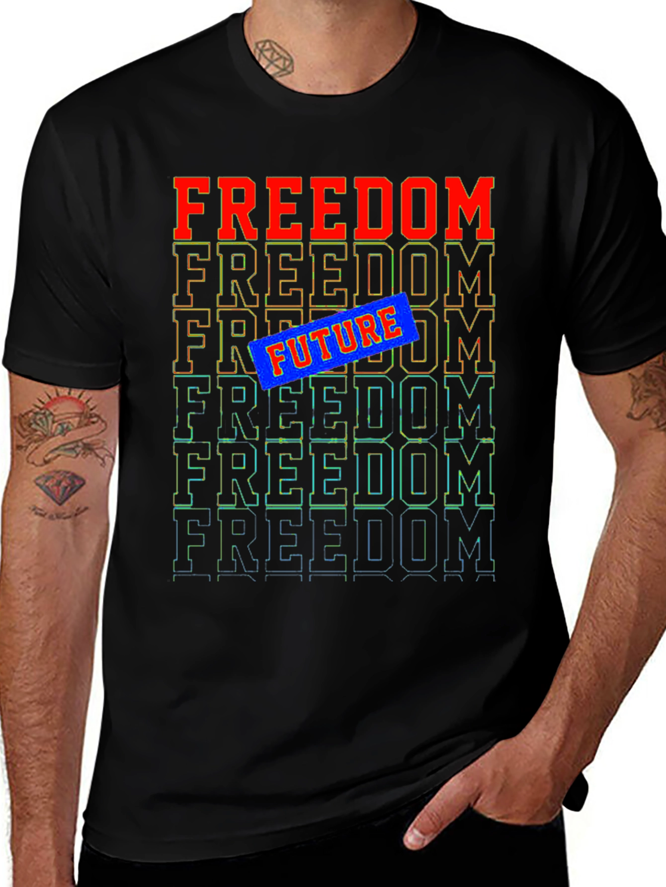 Variant 15 of Freedom Future Graphic Tee - Stylish Comfort