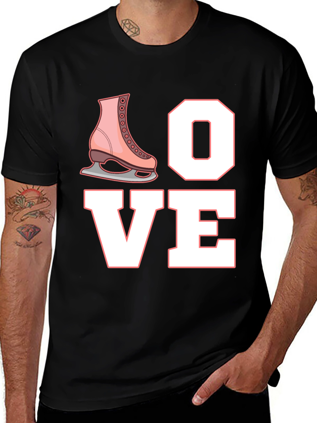 Variant 18 of Love Ice Skating T-Shirt Black Cotton Blend