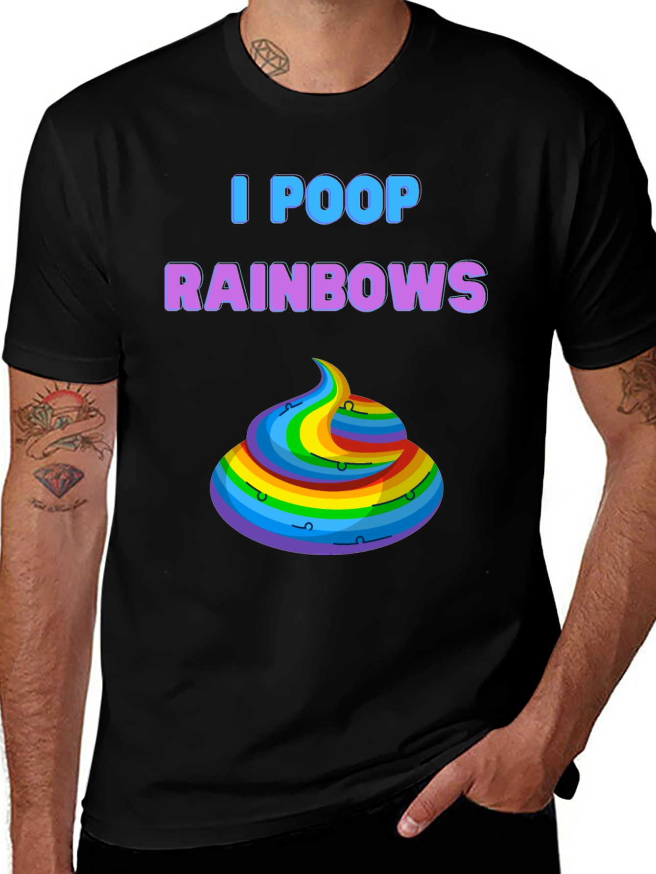 Variant 20 of Rainbow Poop Graphic Tee - Unisex Novelty T-Shirt