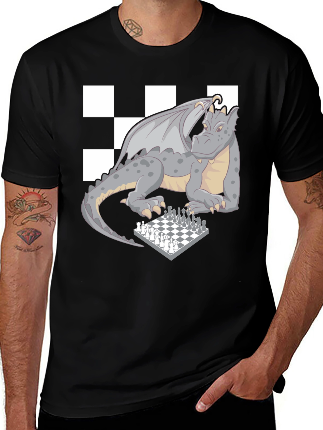 Variant 20 of Dragon Chess Master T-Shirt - Novelty Graphic Tee