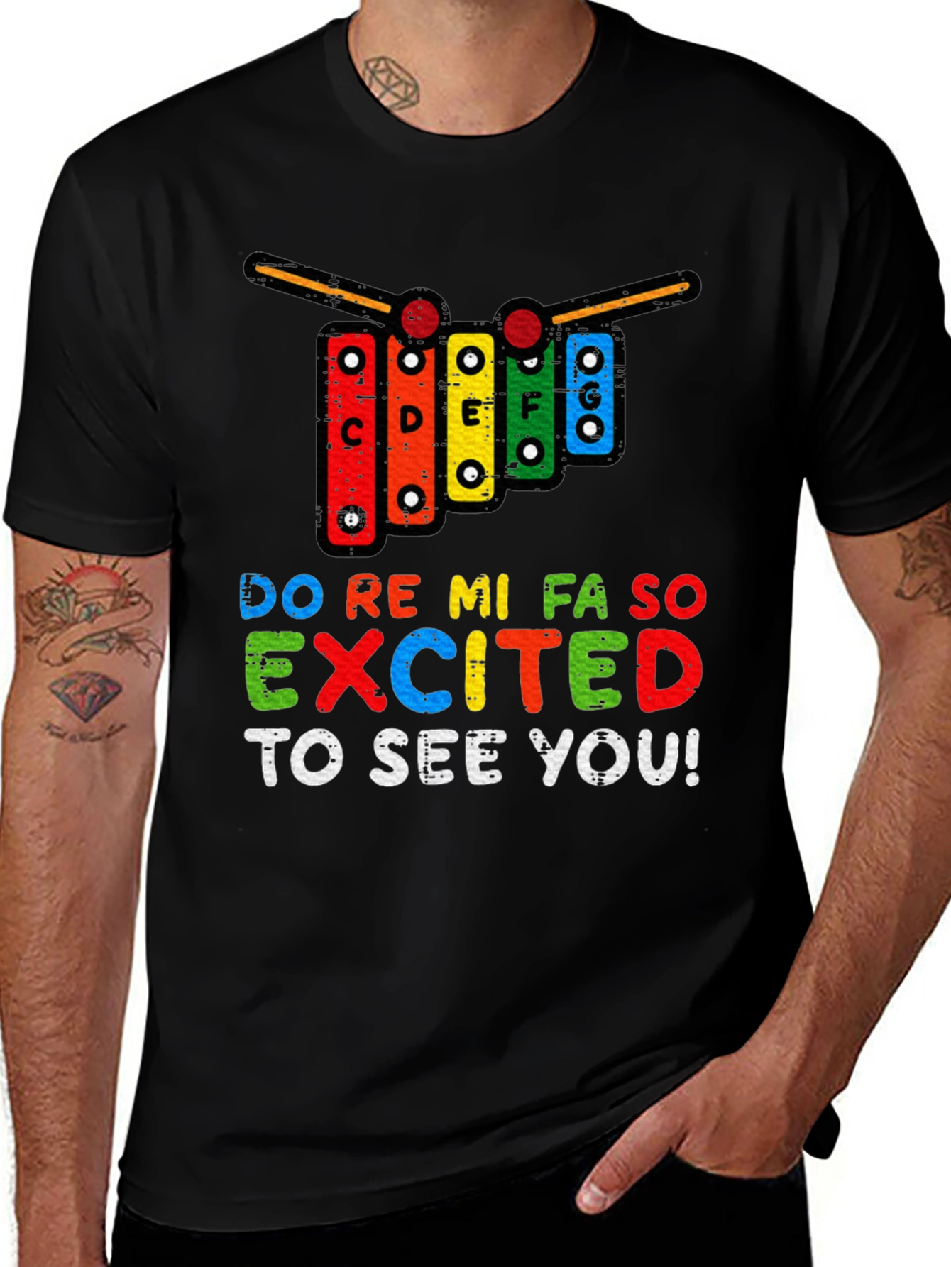 Variant 16 of Musical T-Shirt: Do Re Mi Fa So Excited!