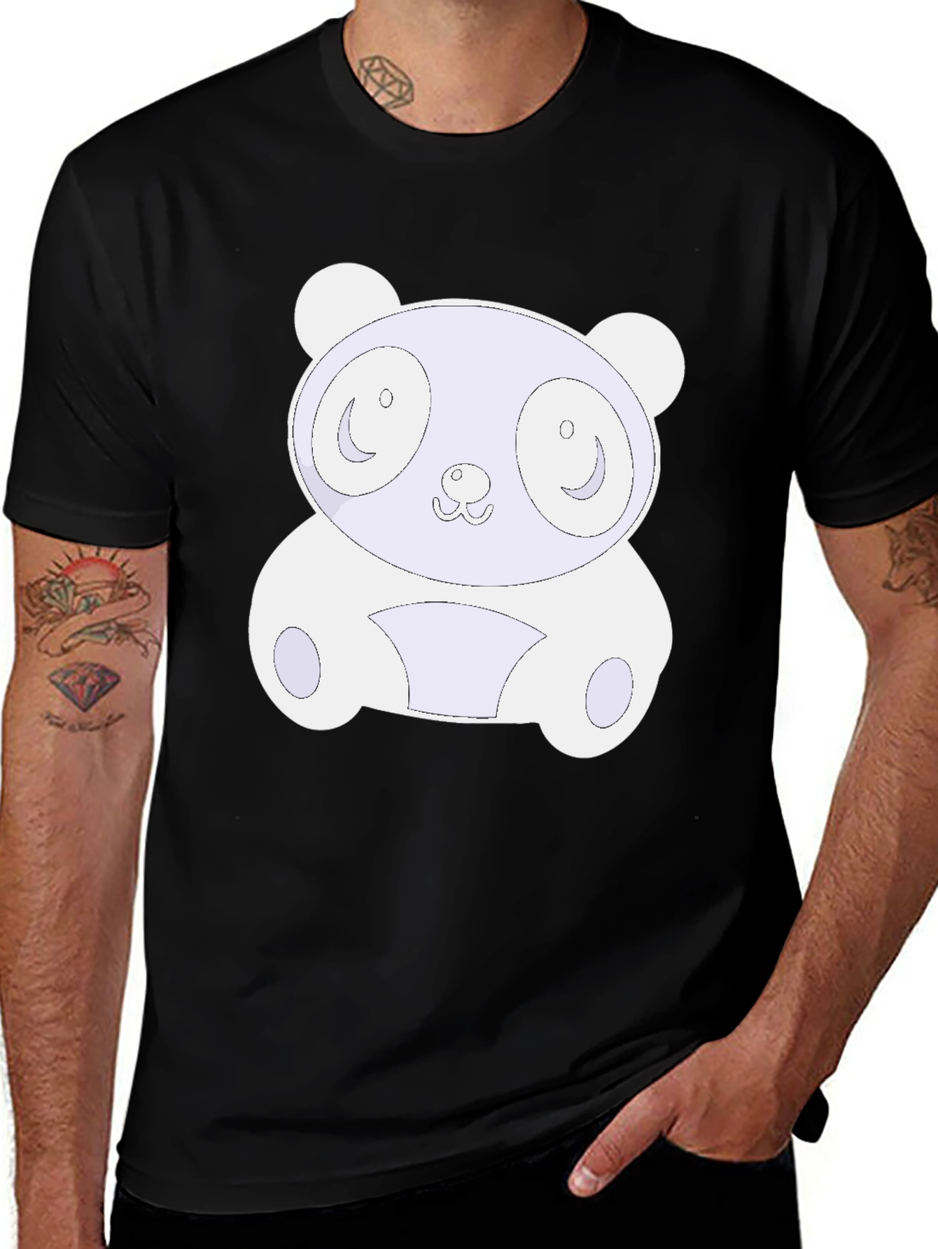 Variant 21 of Cute Panda Graphic Black T-Shirt