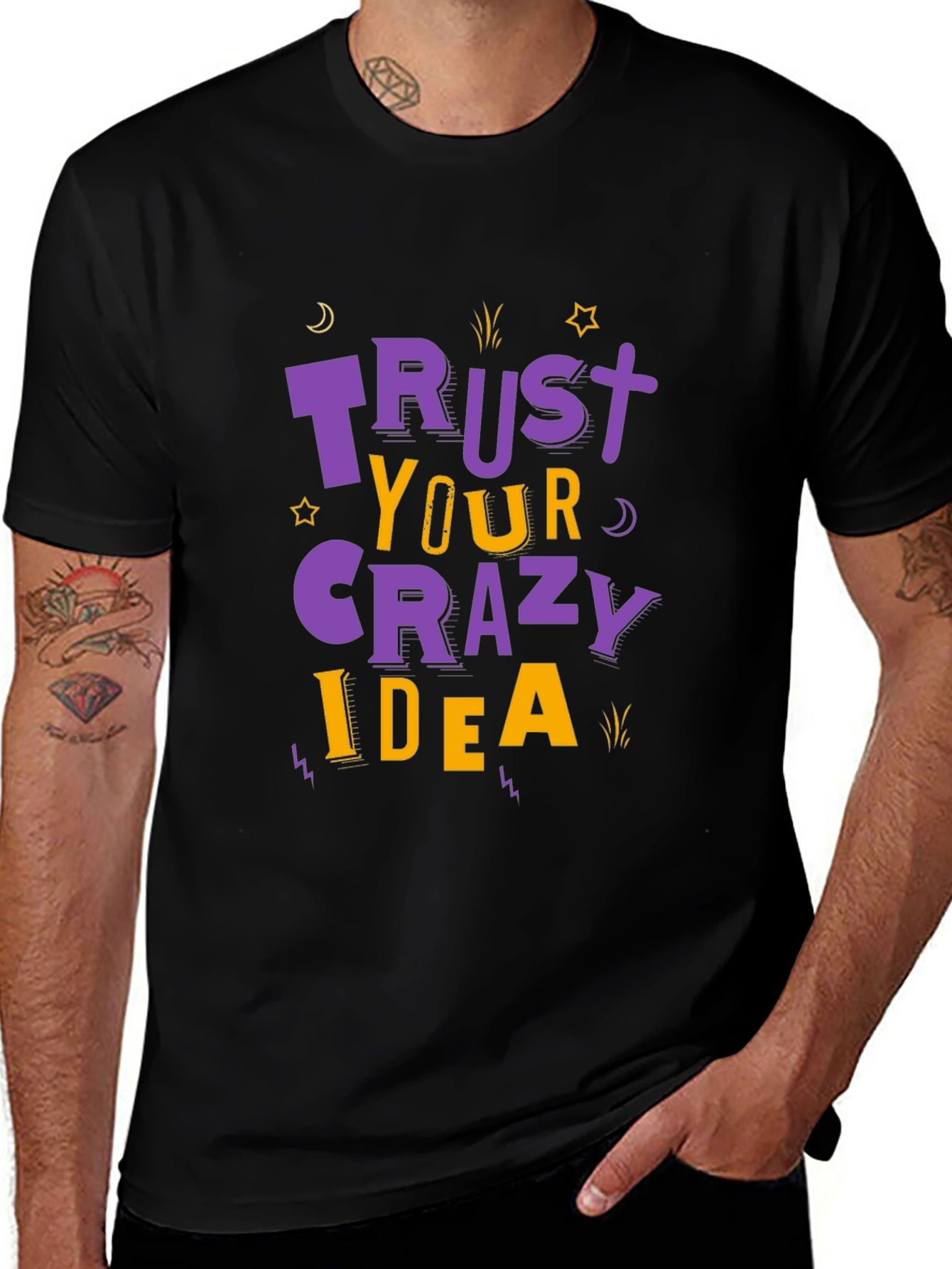 Black Trust Your Crazy Idea T-Shirt main image
