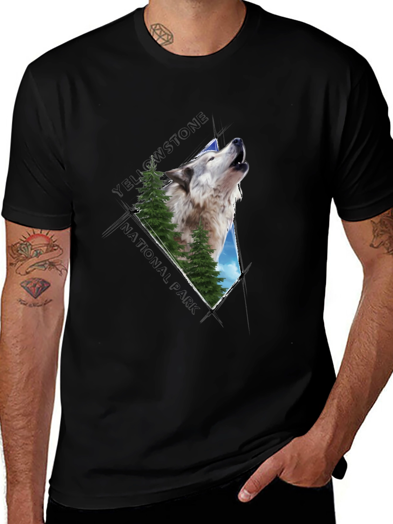 Variant 21 of Yellowstone Wolf Graphic T-Shirt