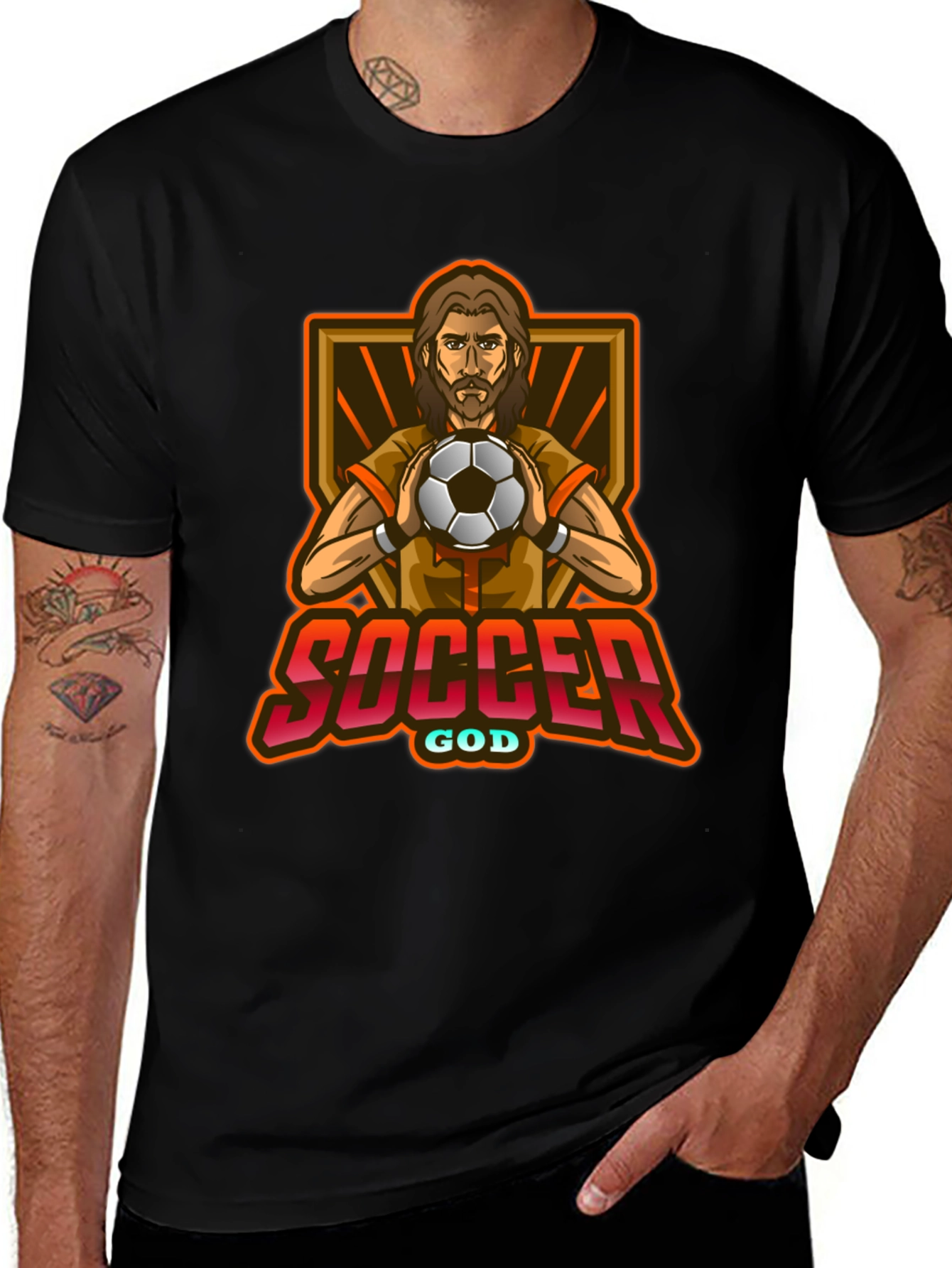 Variant 20 of Soccer God Graphic T-Shirt - Stylish & Unique Design