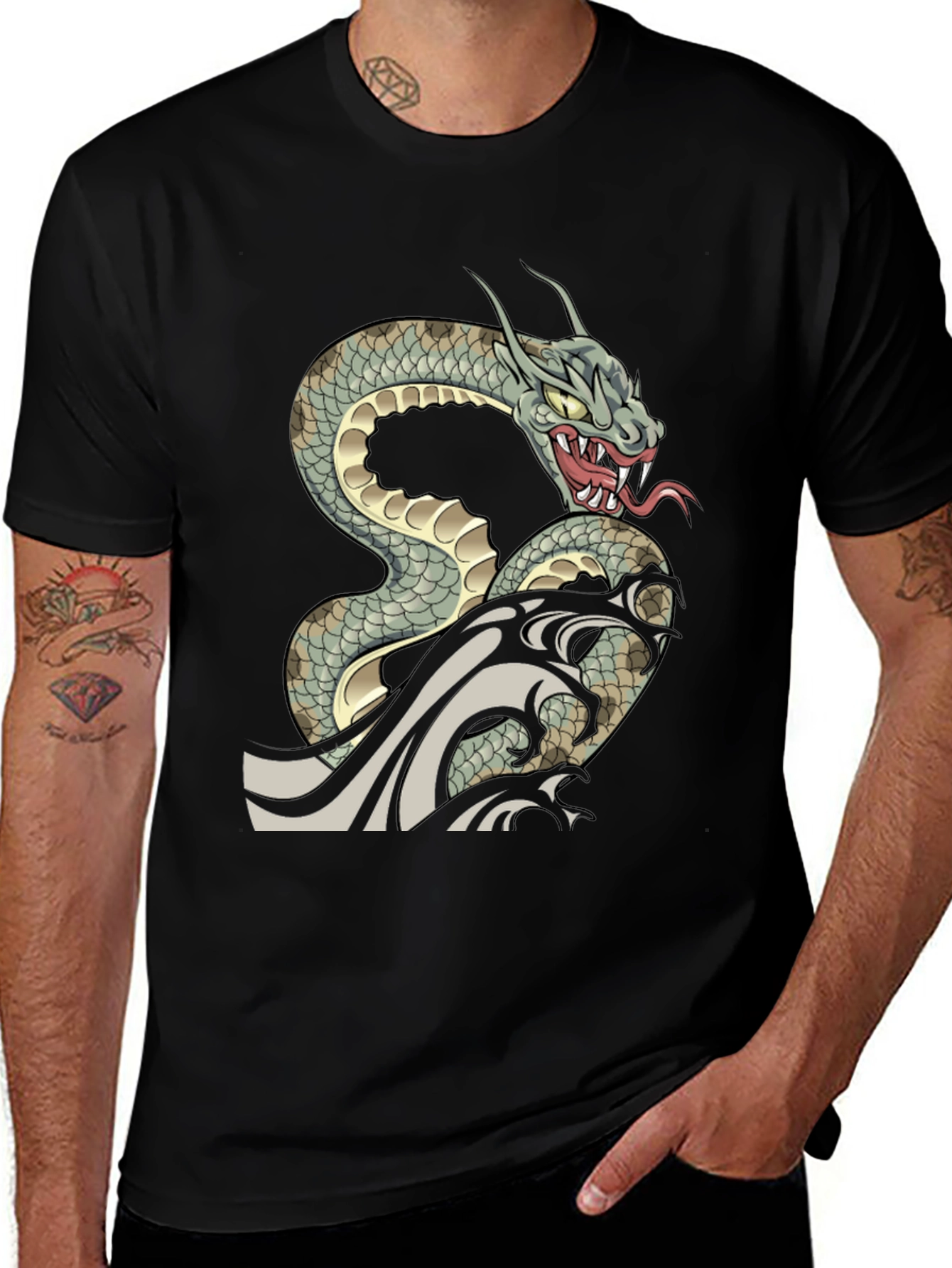 Variant 17 of Snake T-Shirt - Dragon Serpent Graphic Tee