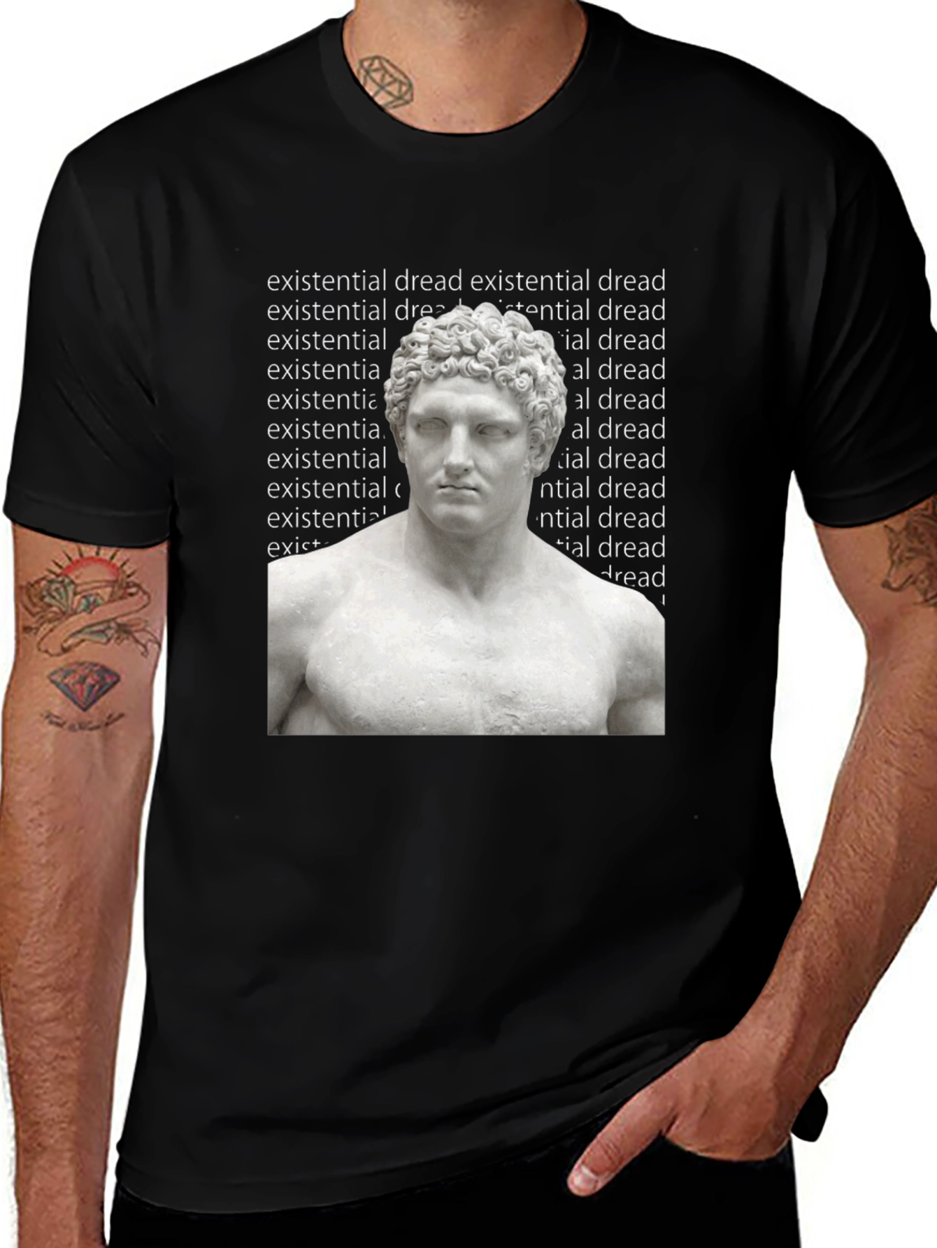 Variant 12 of Existential Dread Statue T-Shirt - Unique Graphic Tee