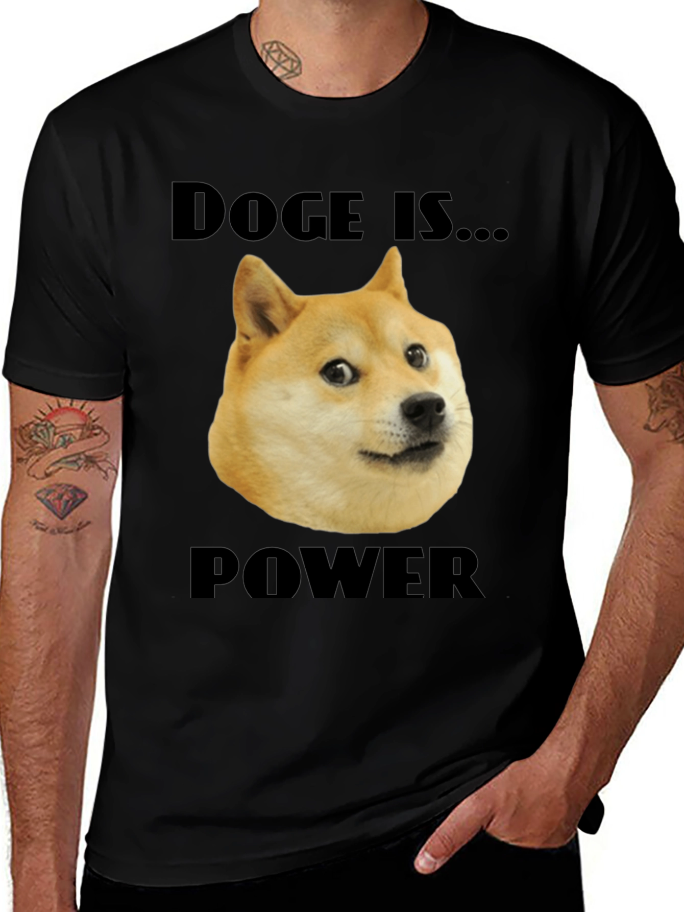 Variant 2 of Doge is Power Black T-Shirt