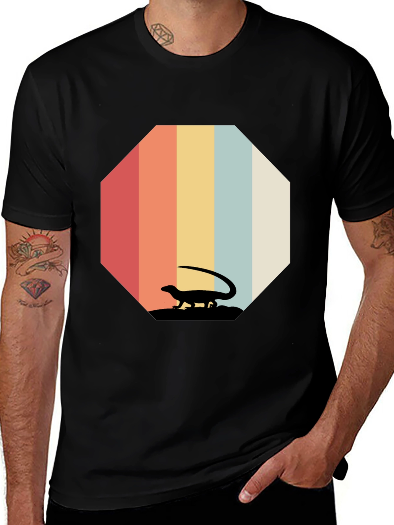 Variant 28 of Retro Lizard Graphic T-Shirt - Vintage Style