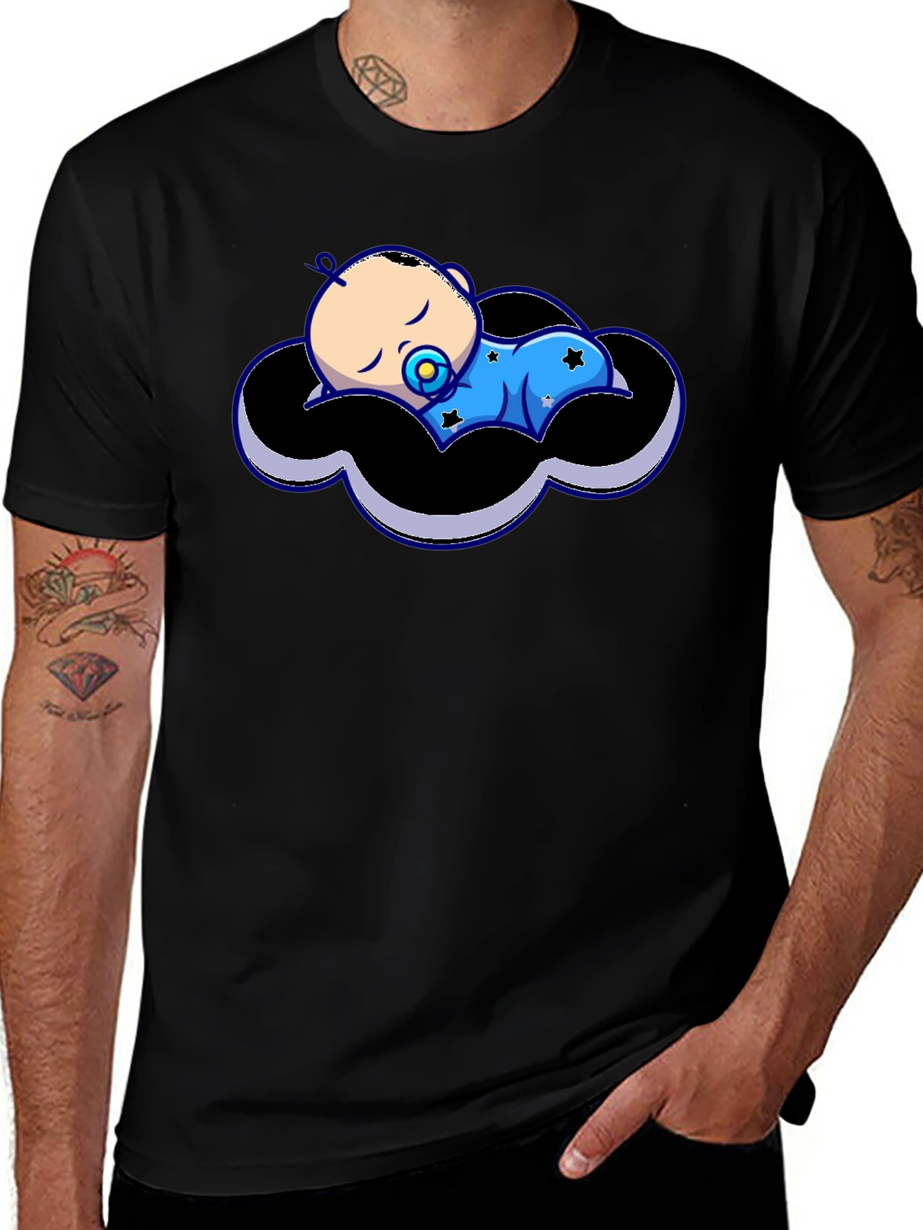 Black Baby Cloud Graphic Tee - Black main image