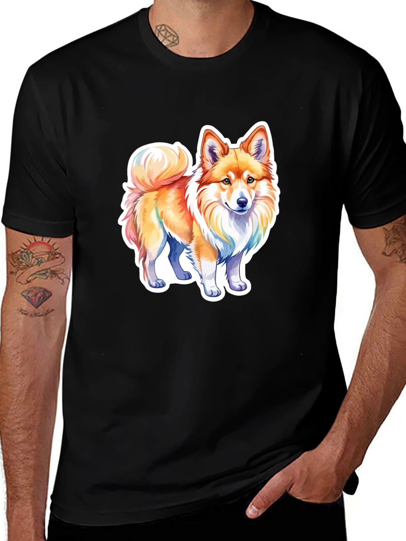 Variant 29 of Cute Dog Graphic Tee - Black Unisex Shirt