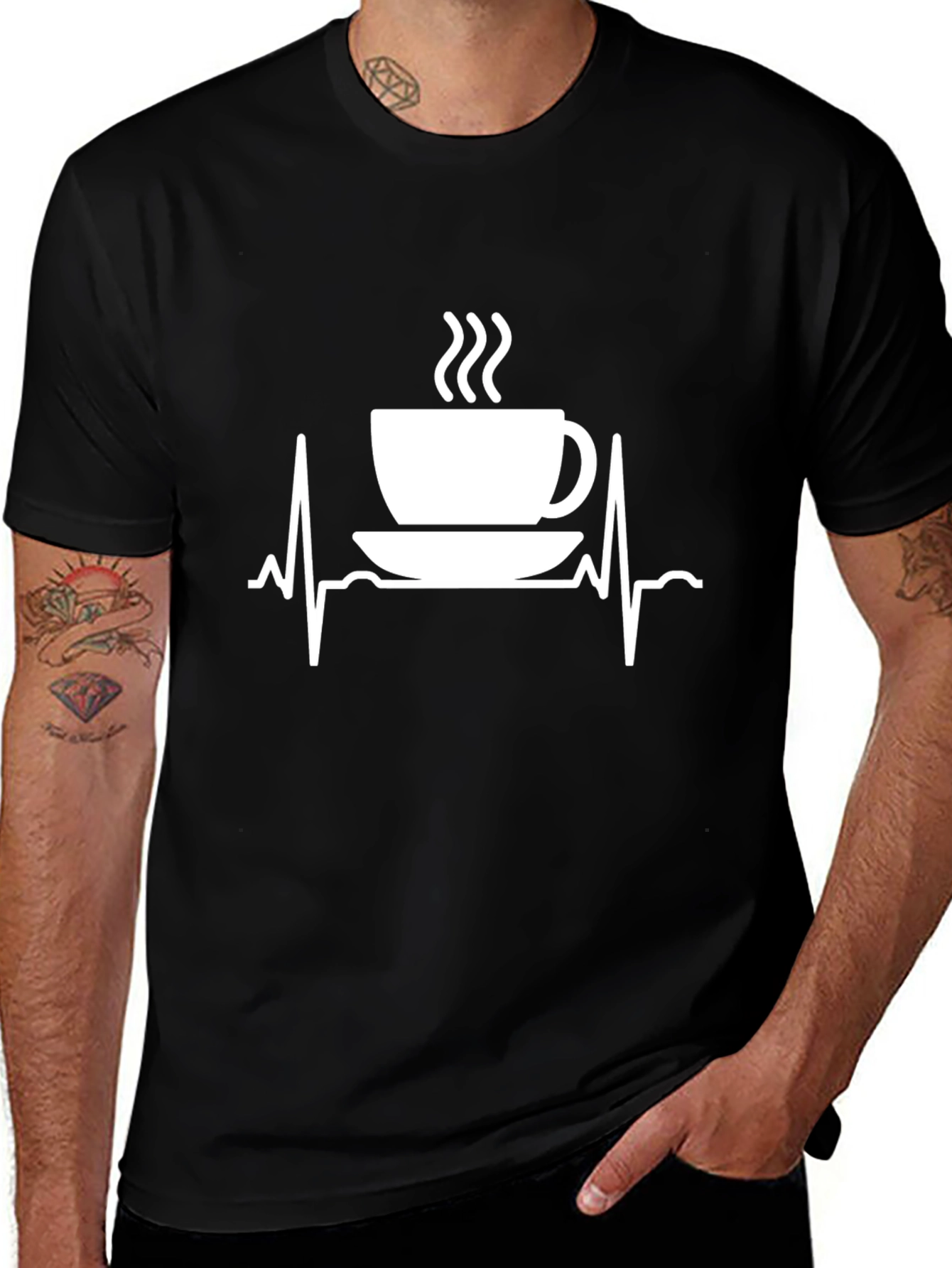 Variant 12 of Coffee Heartbeat T-Shirt - Stylish Caffeine Lover Tee