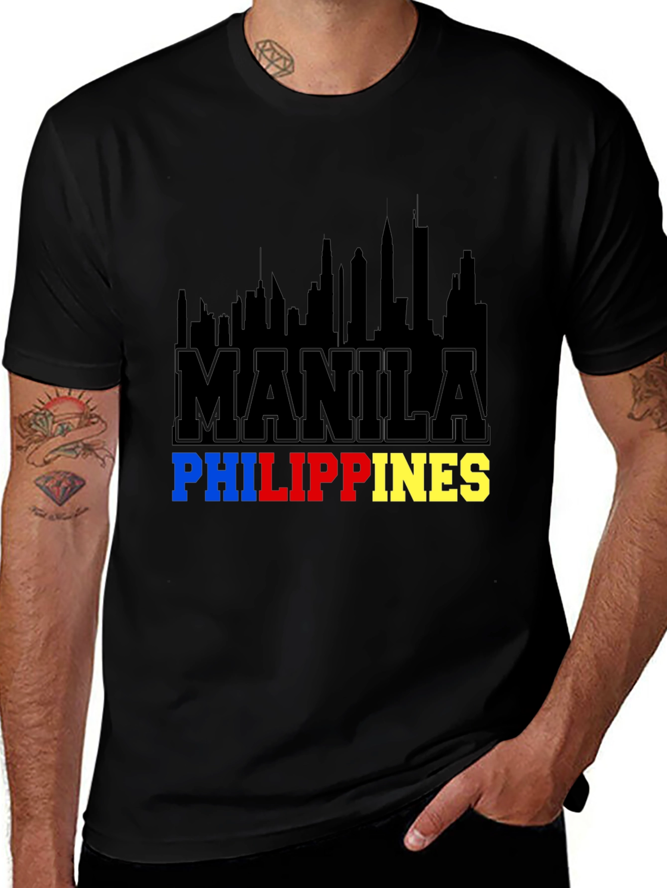 Manila Philippines Skyline Graphic T-Shirt