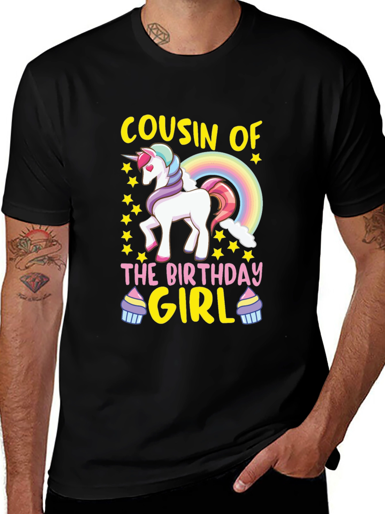 Variant 30 of Cousin of the Birthday Girl Unicorn Graphic Tee