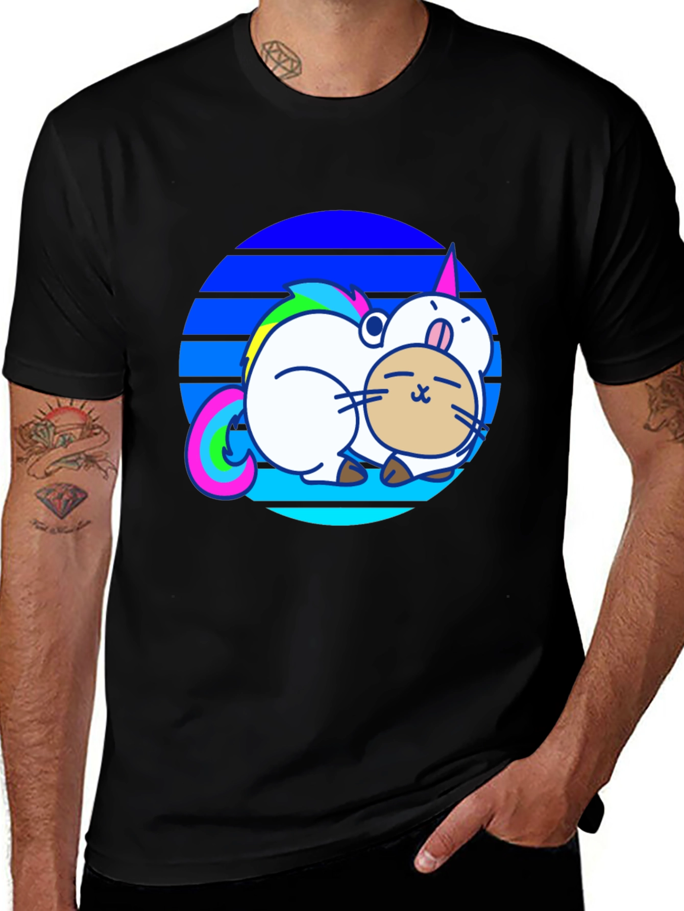 Variant 3 of Unicorn Cat Graphic Tee - Fun & Unique Design