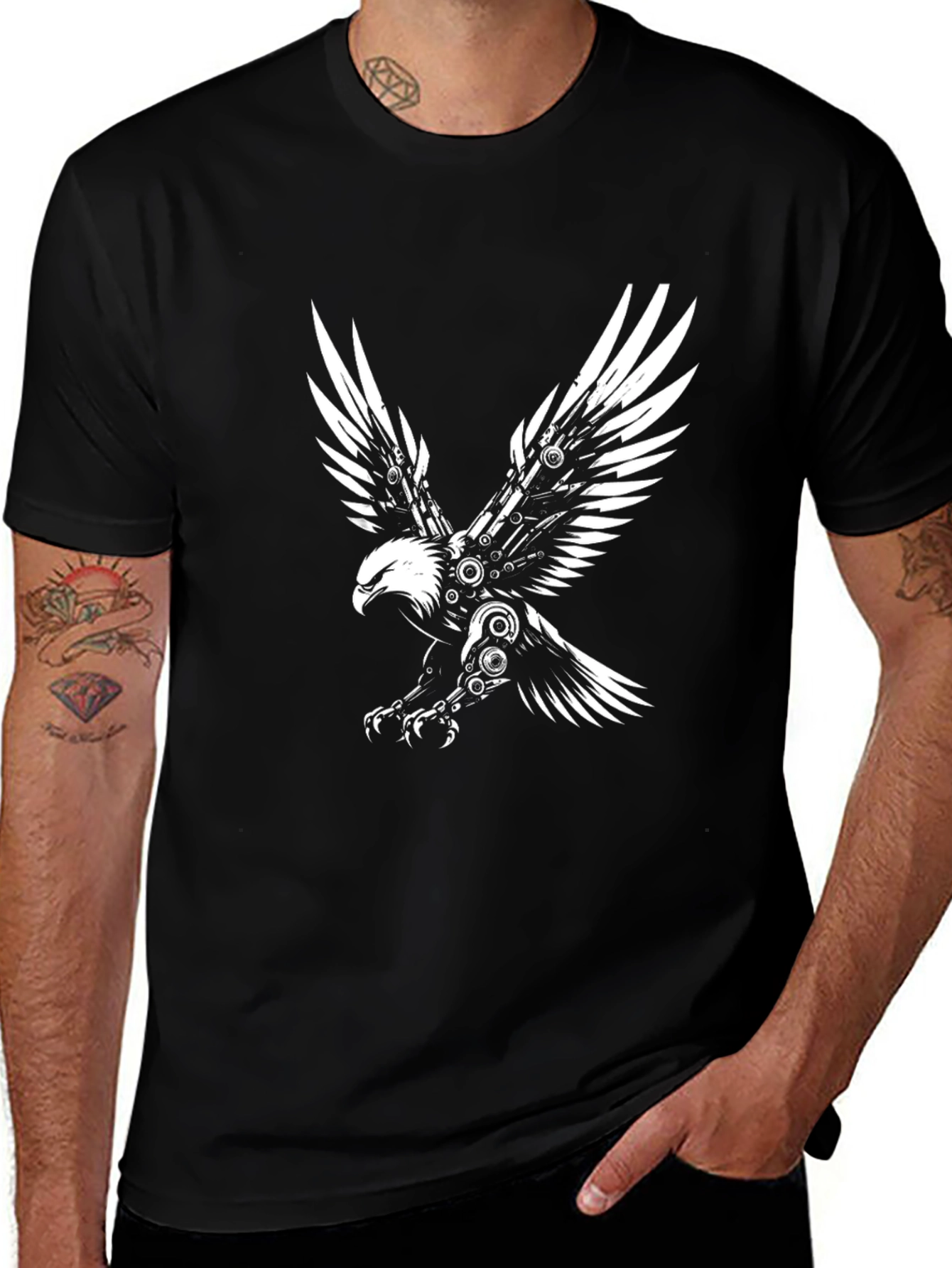 Variant 27 of Black Eagle Graphic Tee - Steampunk Style