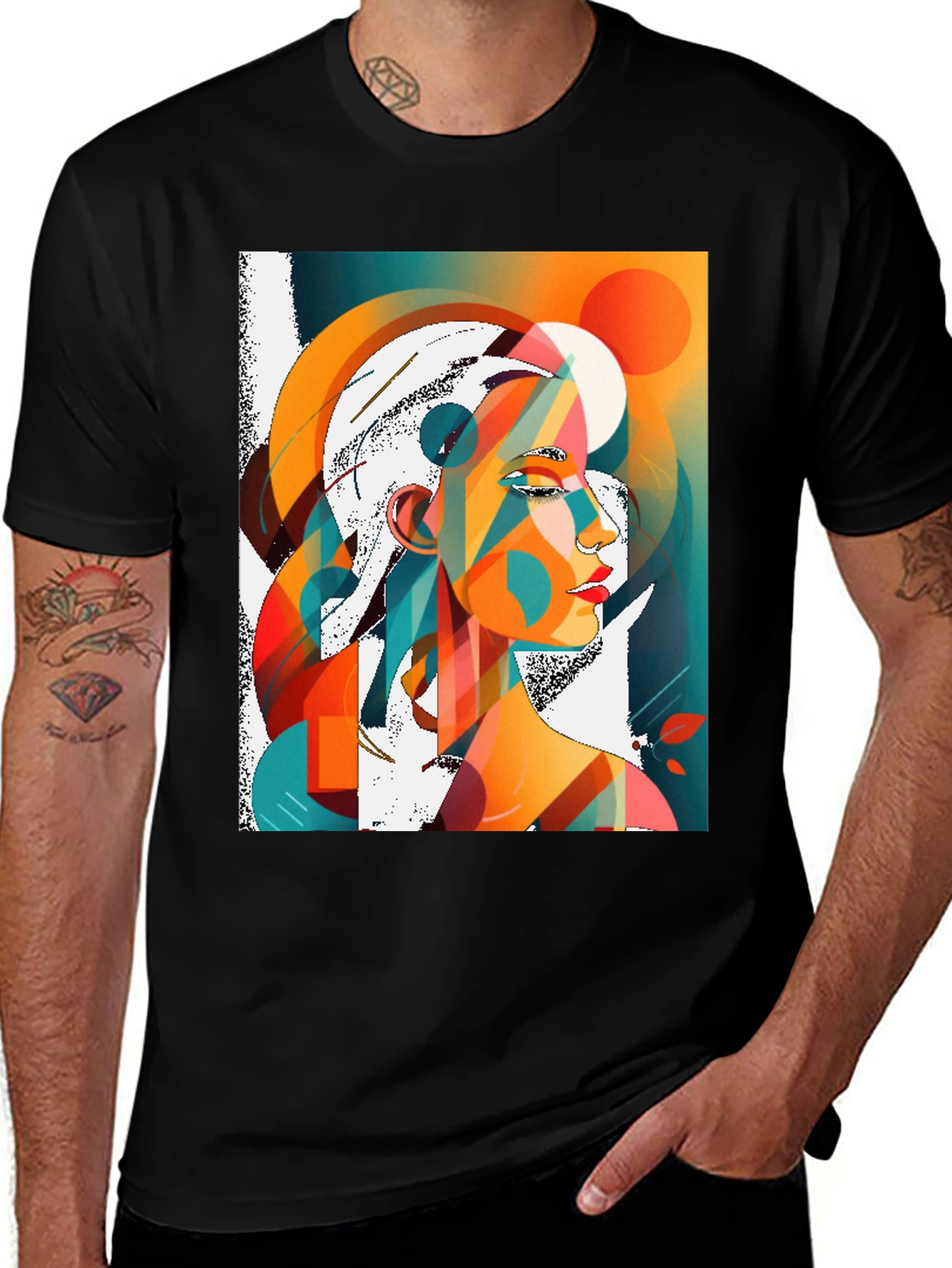 Variant 19 of Abstract Woman Graphic Tee - Modern Art Shirt