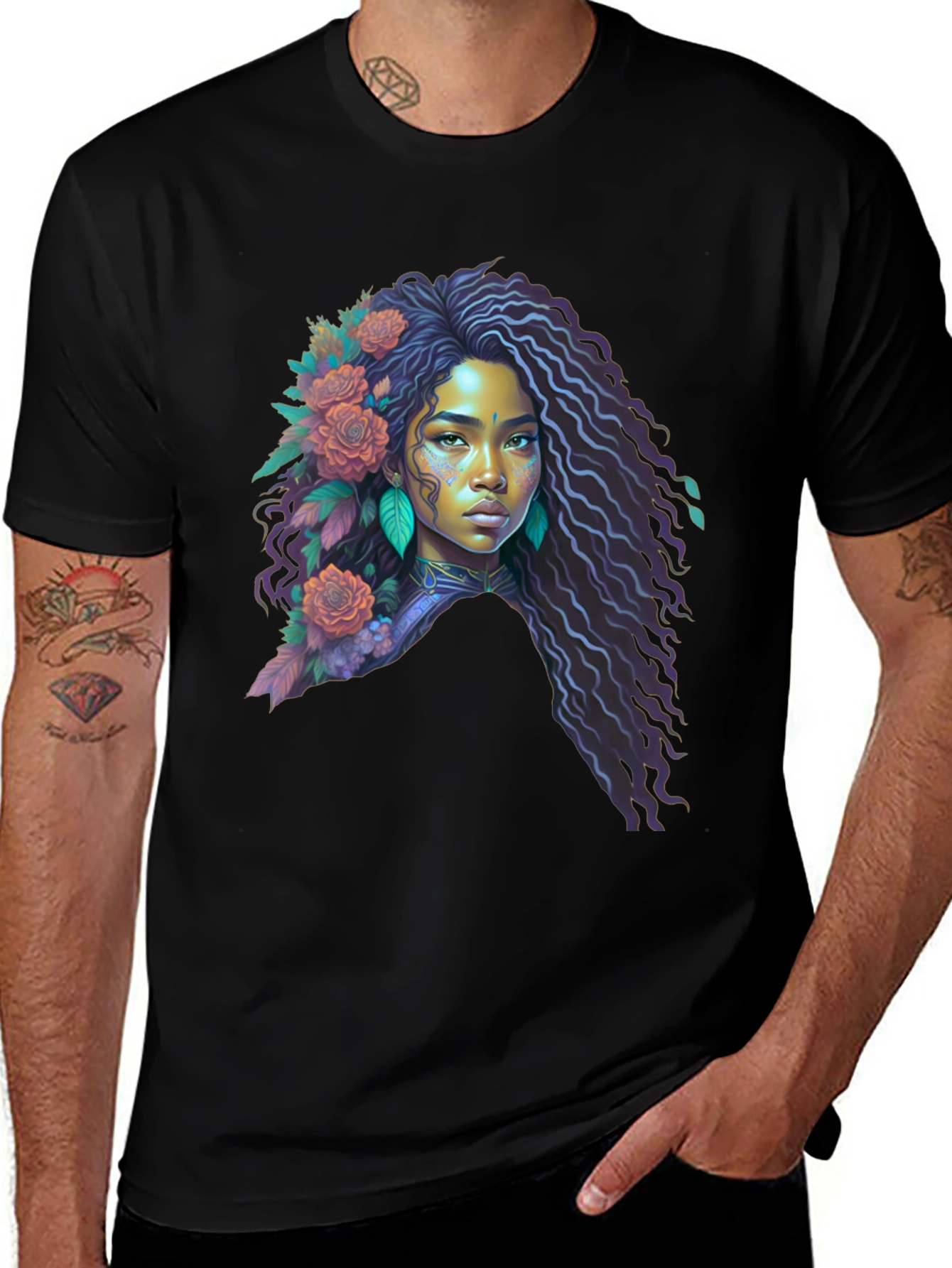Variant 5 of Floral Goddess Graphic Tee