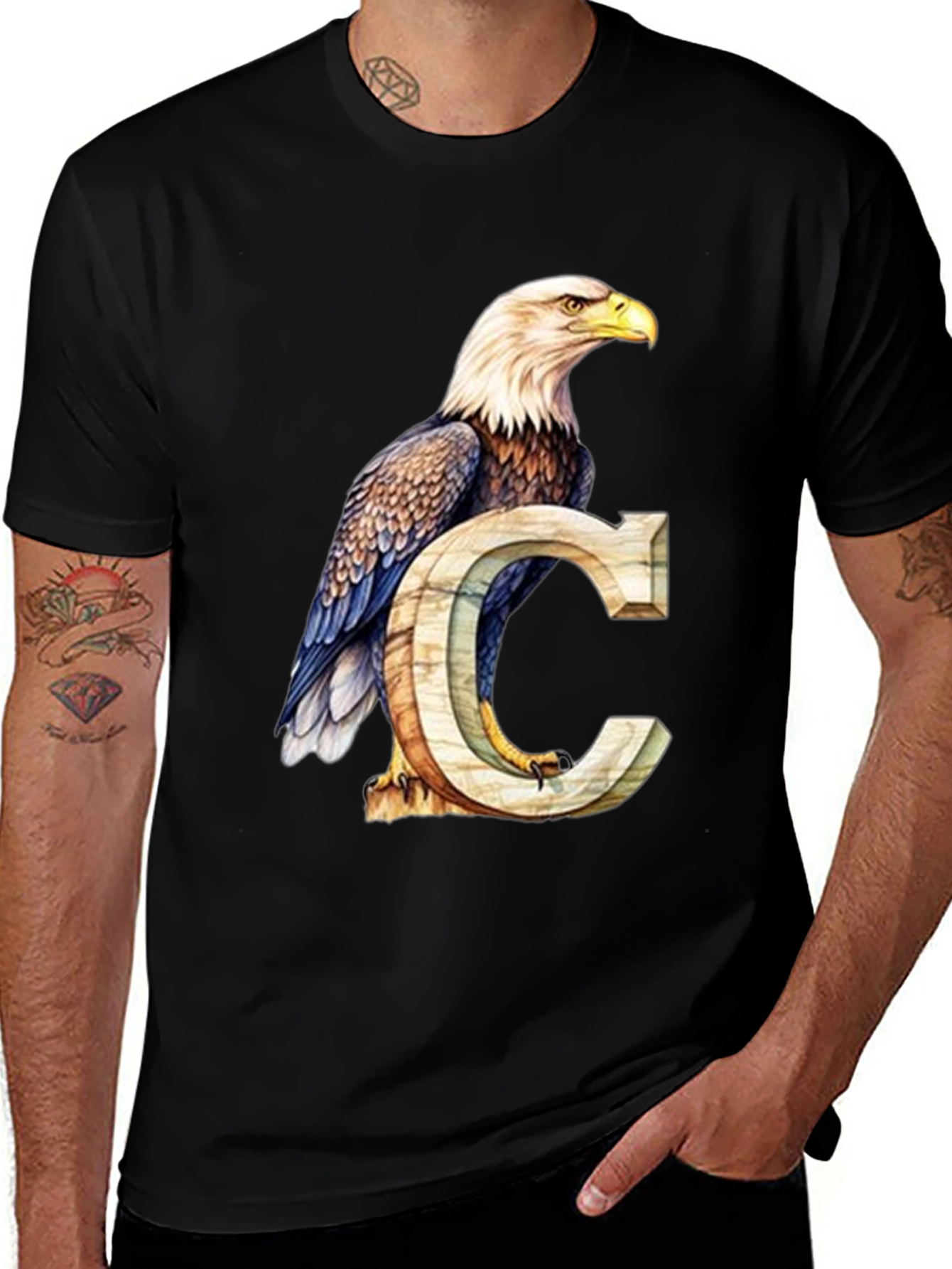 Variant 25 of Eagle and Letter C Graphic T-Shirt