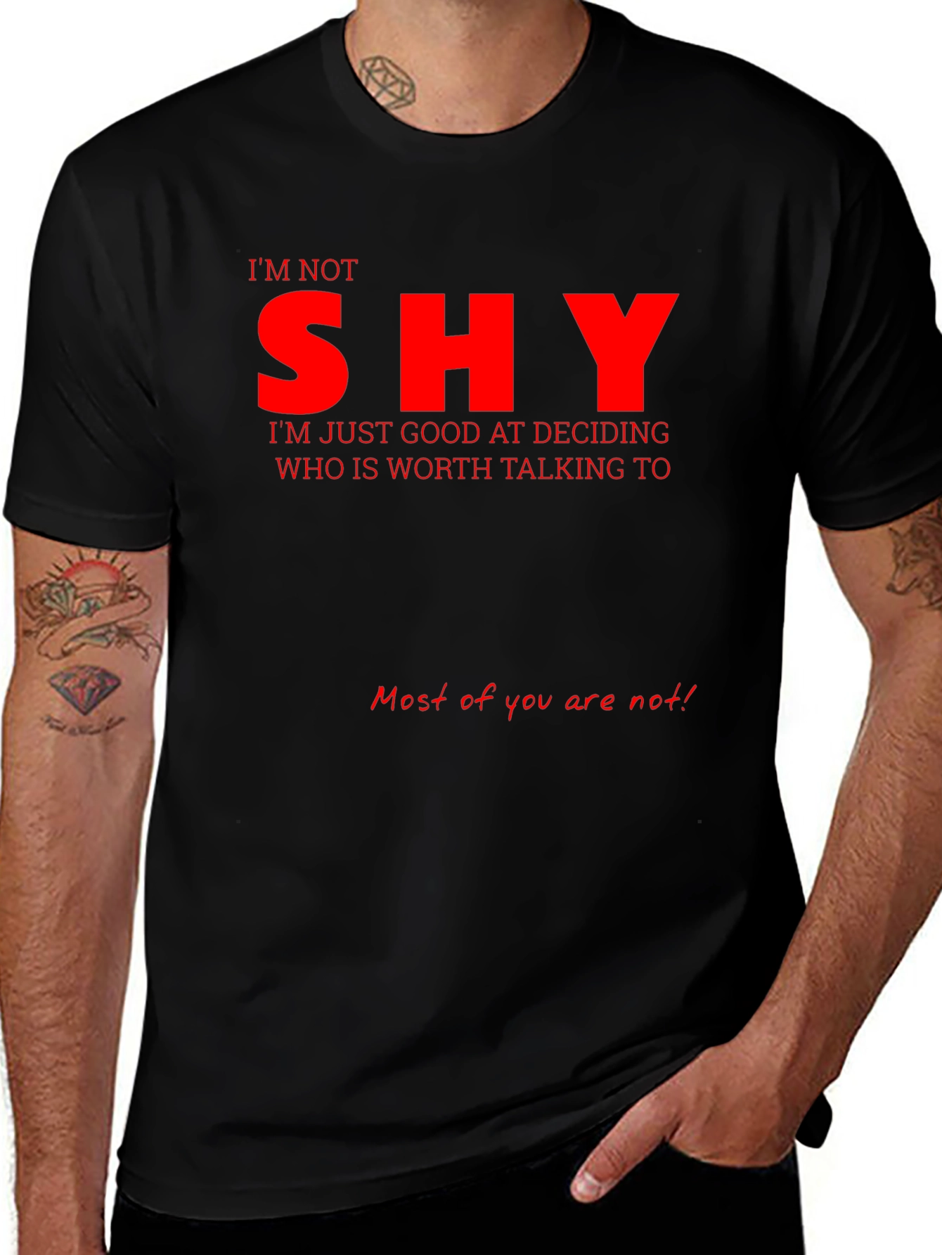 Variant 19 of I'm Not Shy Graphic T-Shirt - Black