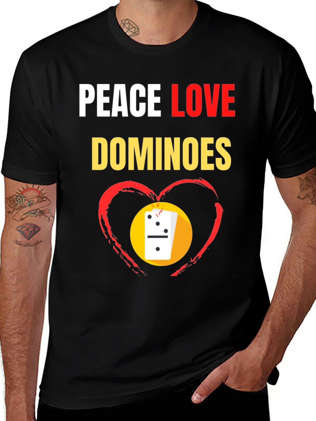 Variant 23 of Peace Love Dominoes T-Shirt, Domino Player Gift