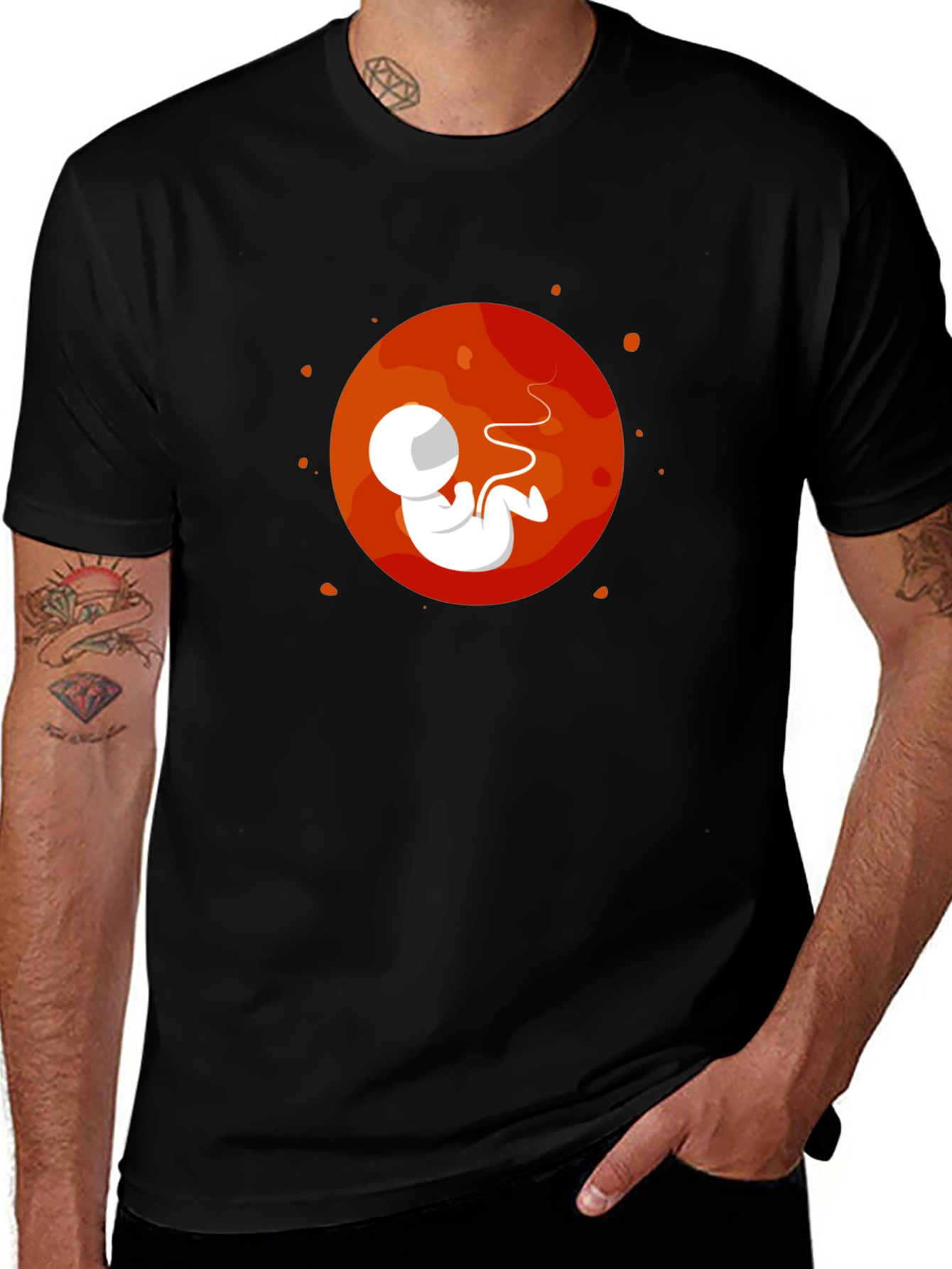 Variant 6 of Astronaut Fetus Graphic Tee - Black