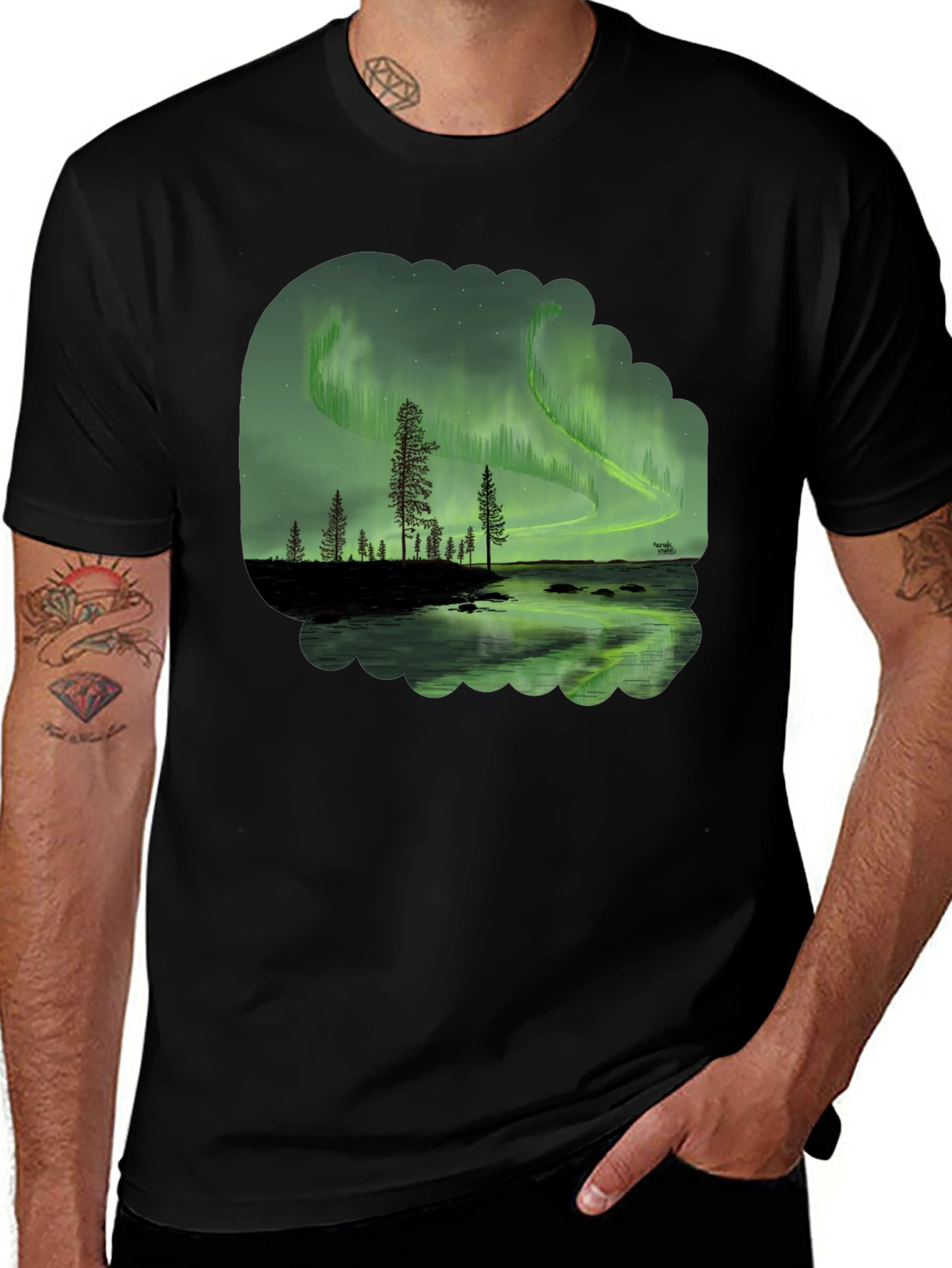 Aurora Borealis Graphic Tee - Northern Lights T-Shirt