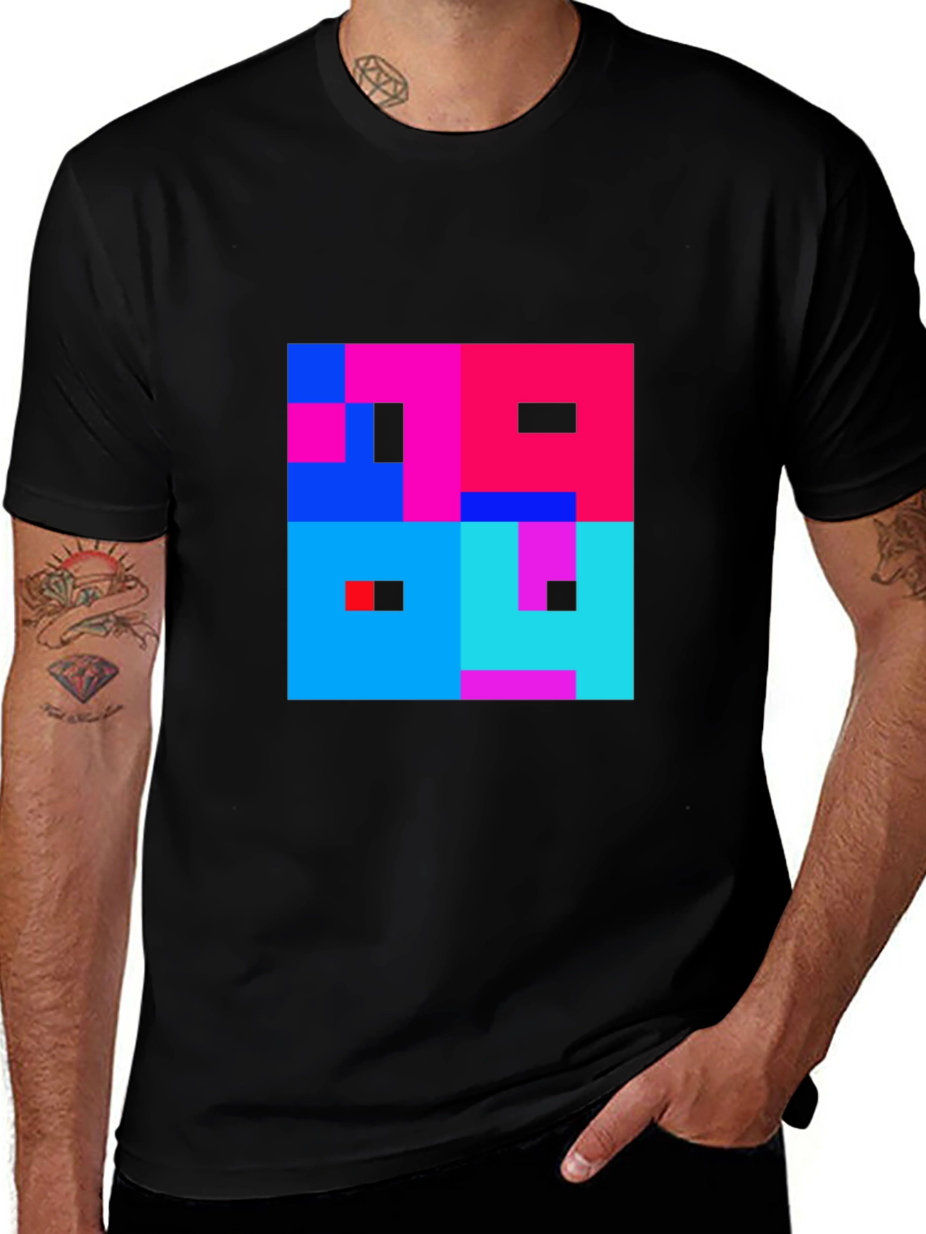 Variant 26 of Abstract Pixel Art Graphic Tee - Stylish Comfort