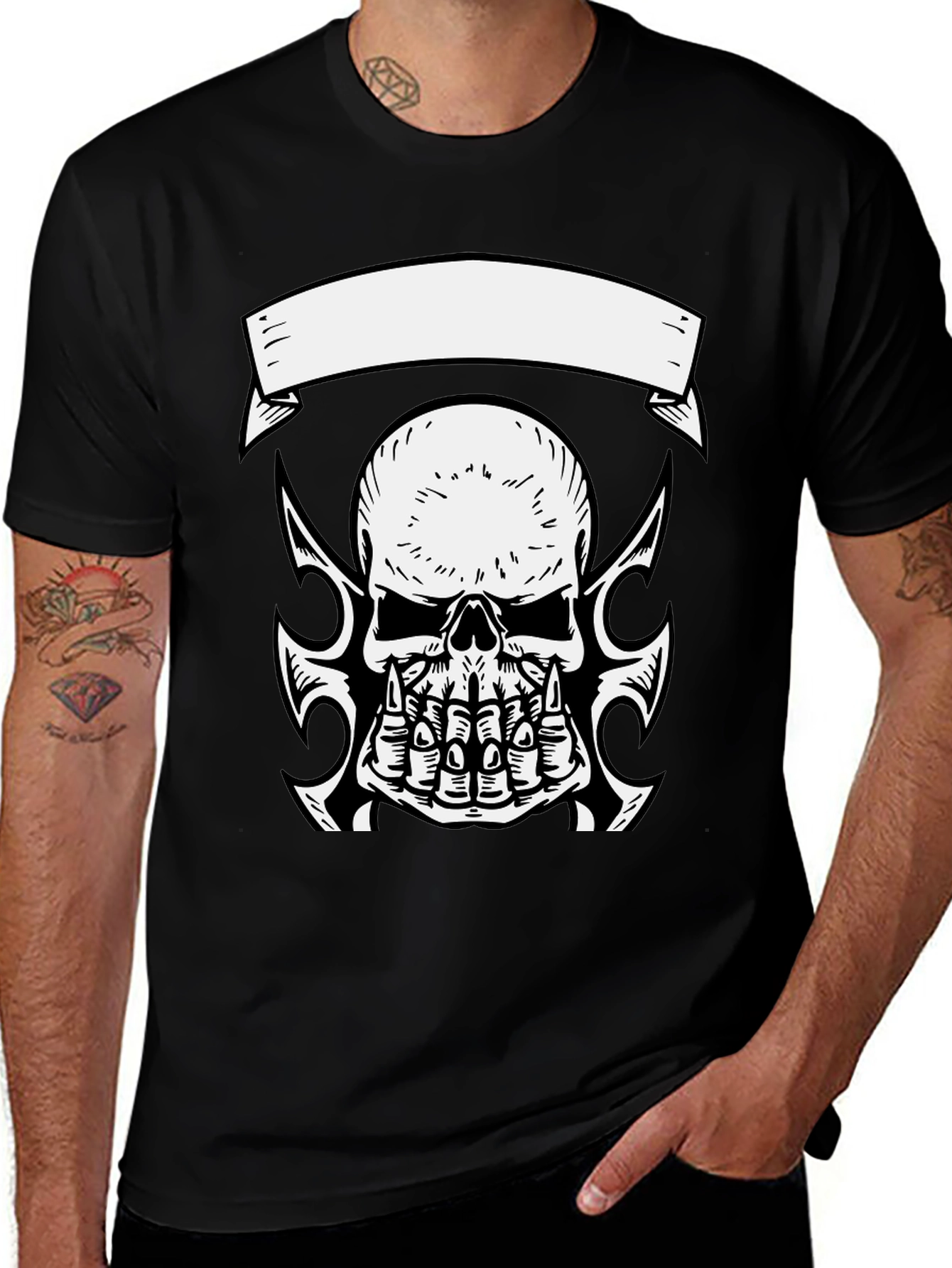 Variant 21 of Skull Graphic Black T-Shirt