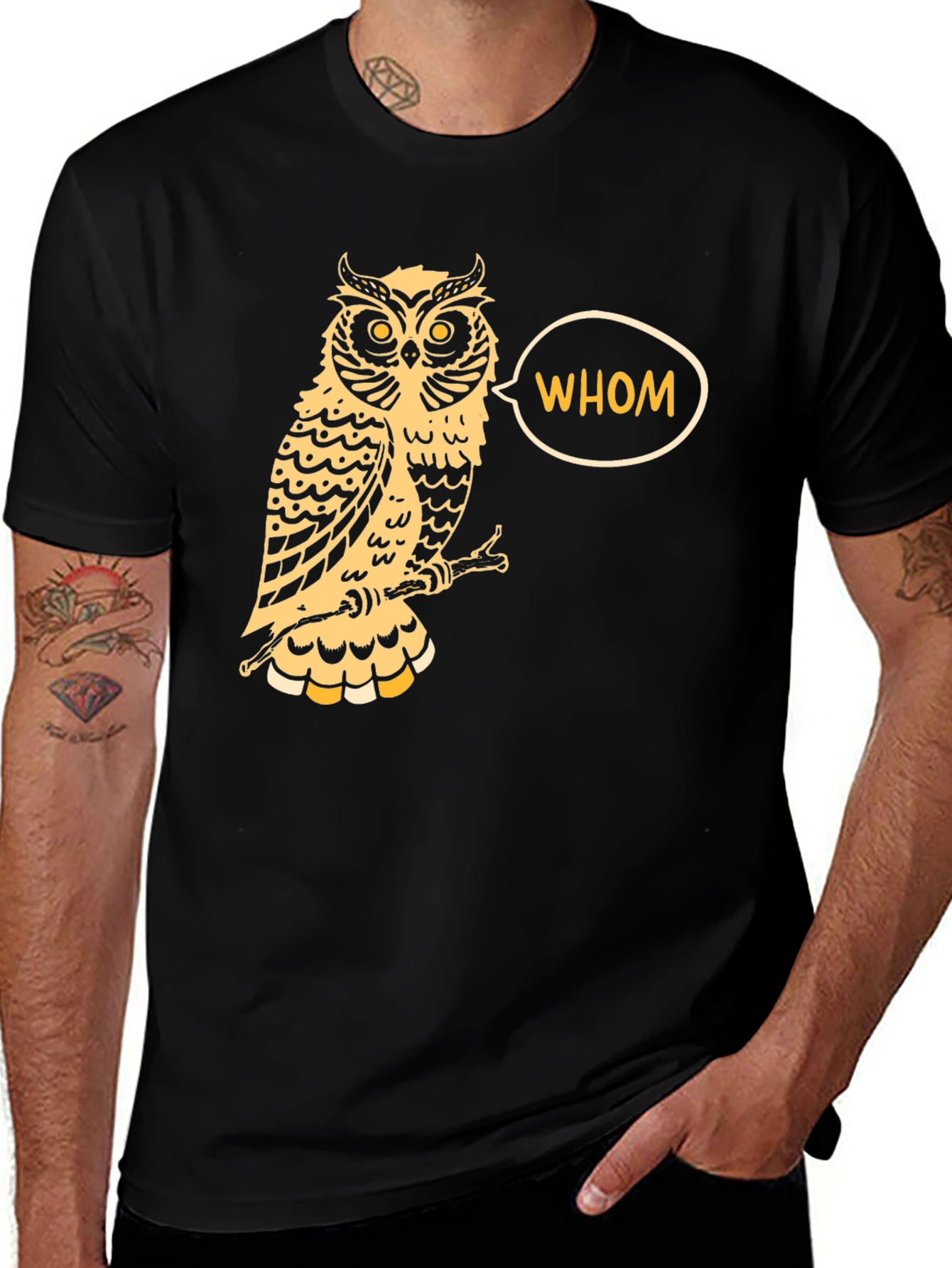 Variant 16 of Owl Whom Graphic T-Shirt - Soft Cotton Crew Neck Tee
